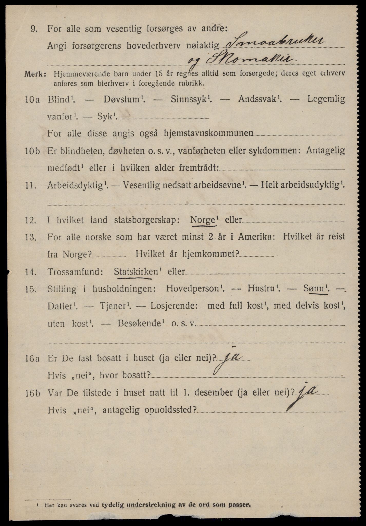 SAT, 1920 census for Skodje, 1920, p. 3752