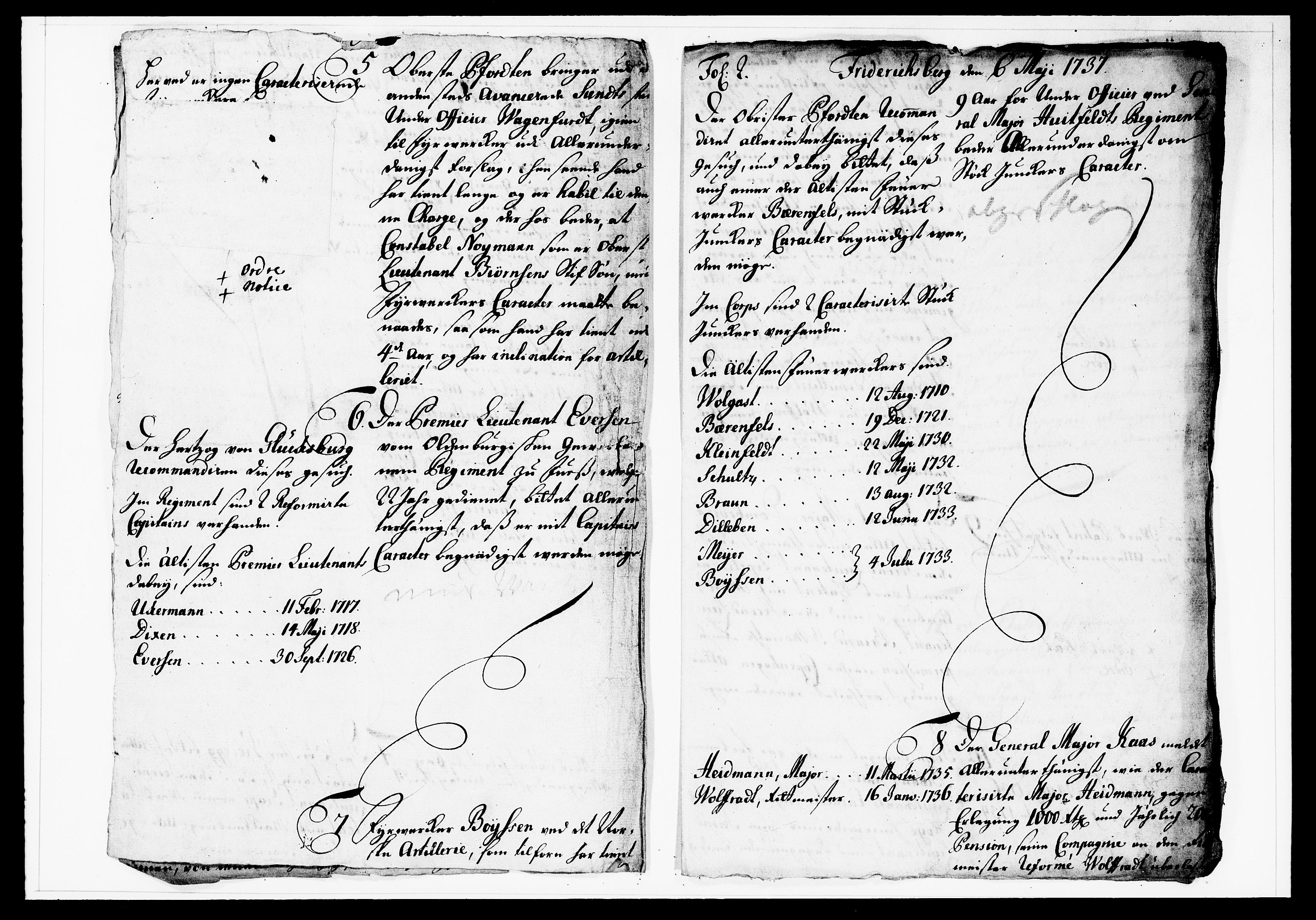 Krigskollegiet, Krigskancelliet, DRA/A-0006/-/1138-1142: Refererede sager, 1737, p. 168