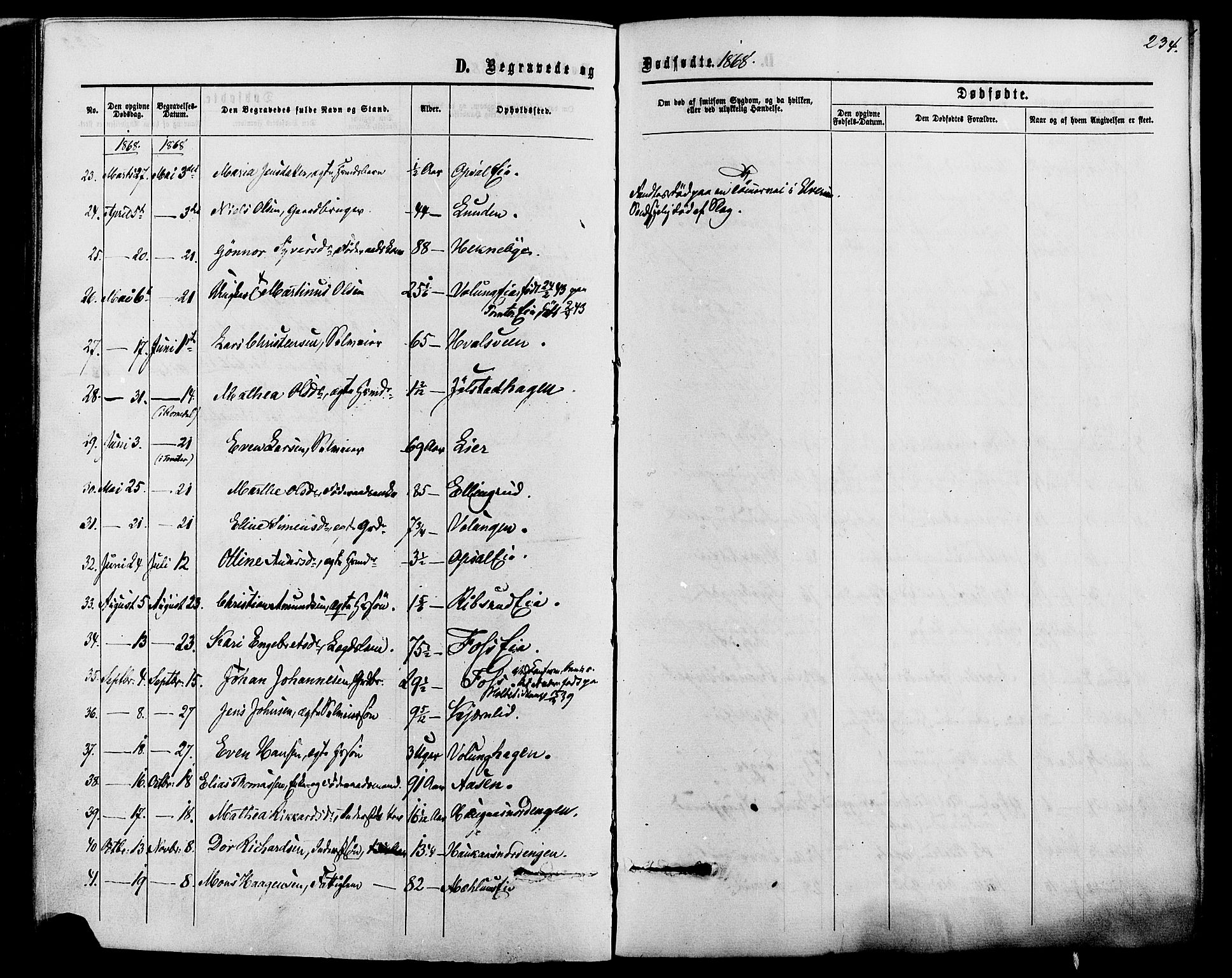 Romedal prestekontor, SAH/PREST-004/K/L0006: Parish register (official) no. 6, 1866-1886, p. 234