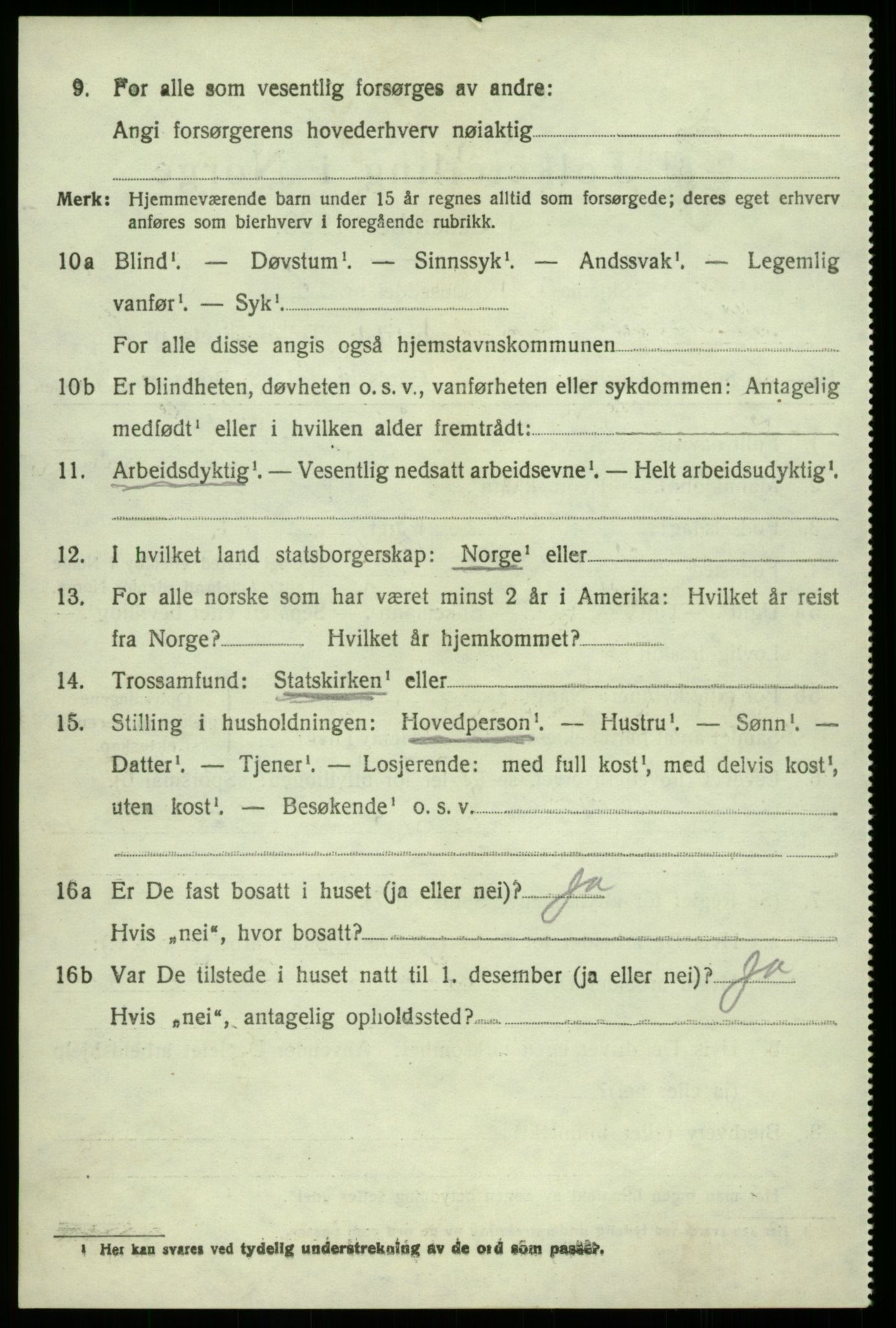 SAB, 1920 census for Hålandsdal, 1920, p. 1021