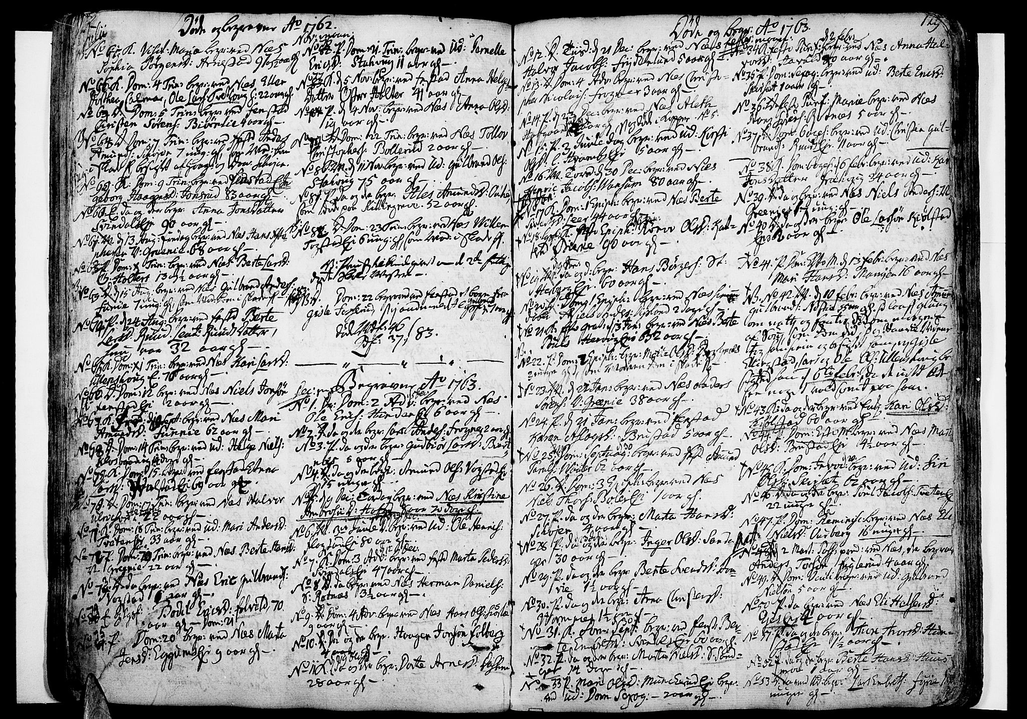 Nes prestekontor Kirkebøker, SAO/A-10410/F/Fa/L0003: Parish register (official) no. I 3, 1734-1781, p. 129