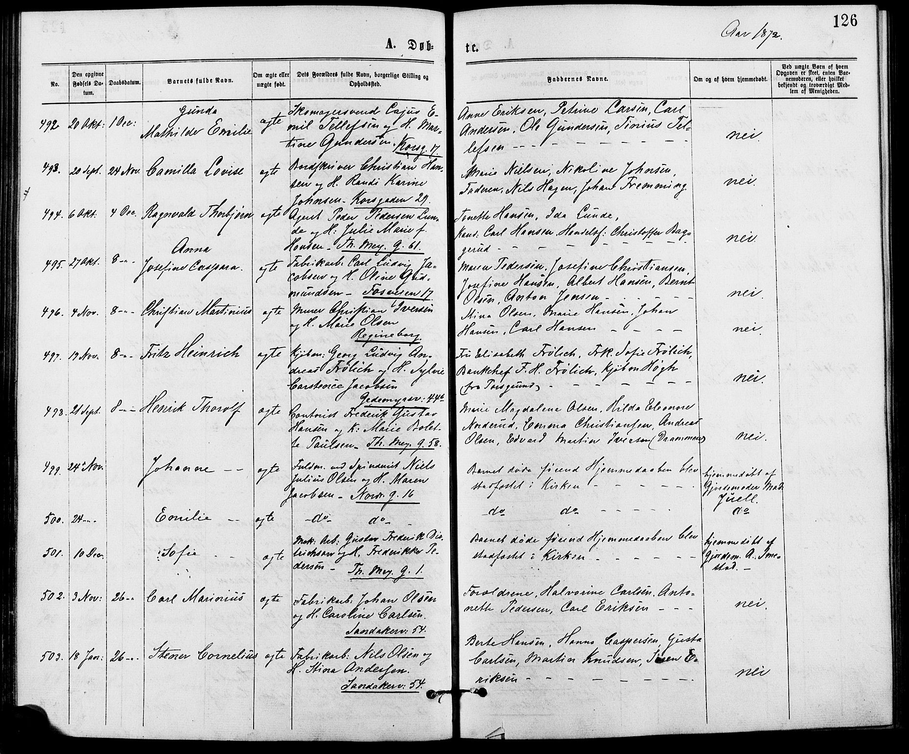 Gamle Aker prestekontor Kirkebøker, AV/SAO-A-10617a/G/L0003: Parish register (copy) no. 3, 1869-1874, p. 126