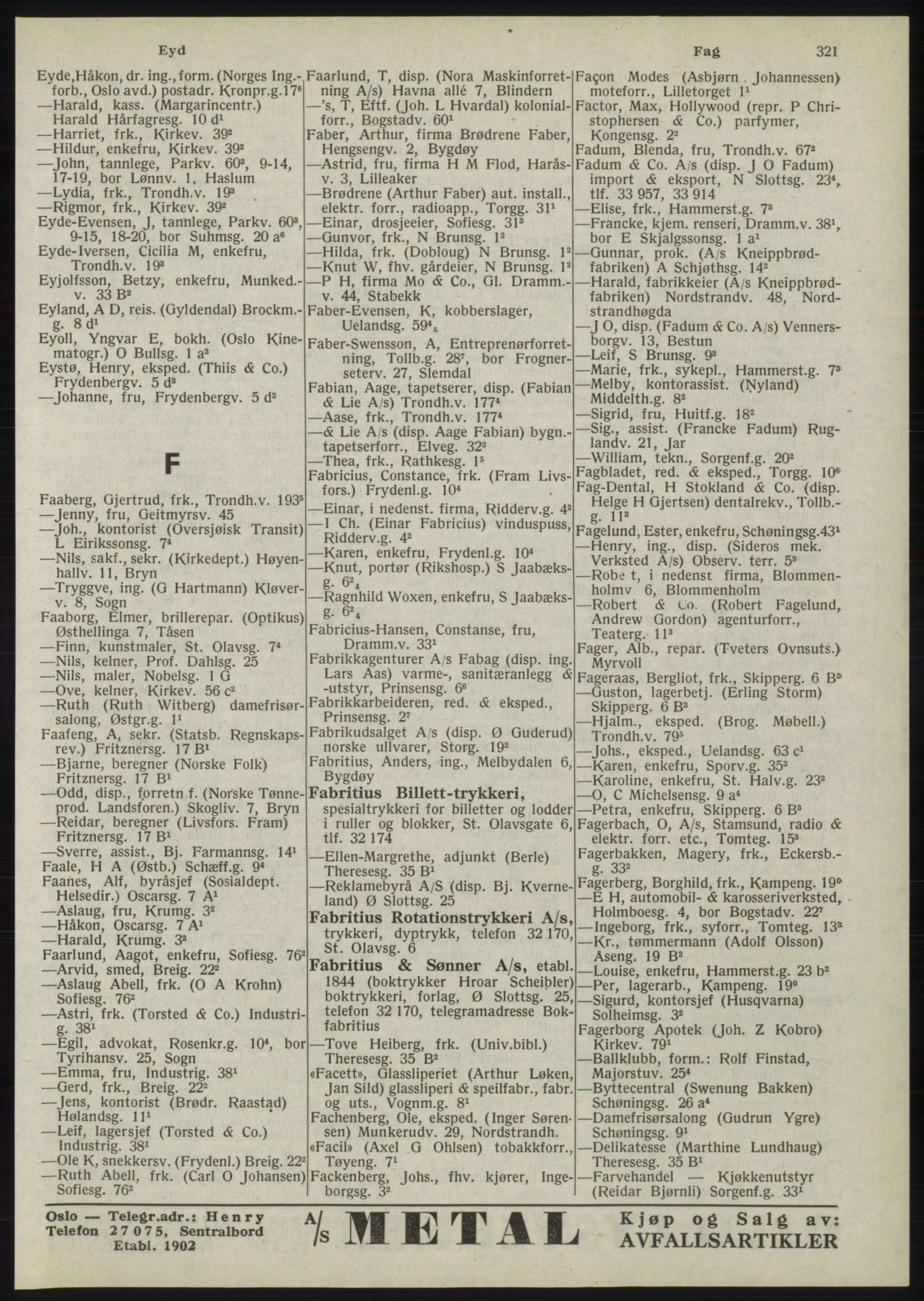 Kristiania/Oslo adressebok, PUBL/-, 1945, p. 317