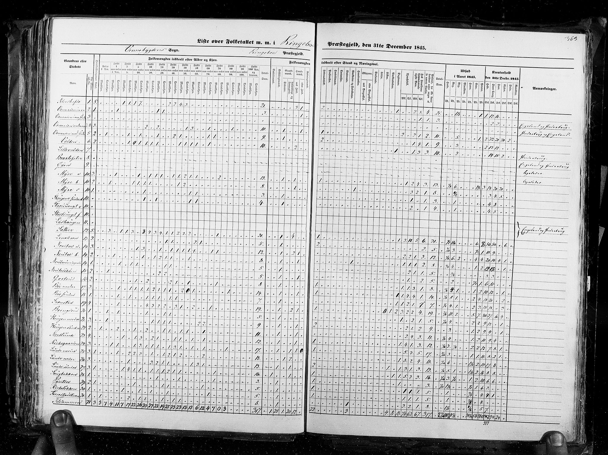 RA, Census 1845, vol. 3: Hedemarken amt og Kristians amt, 1845, p. 363