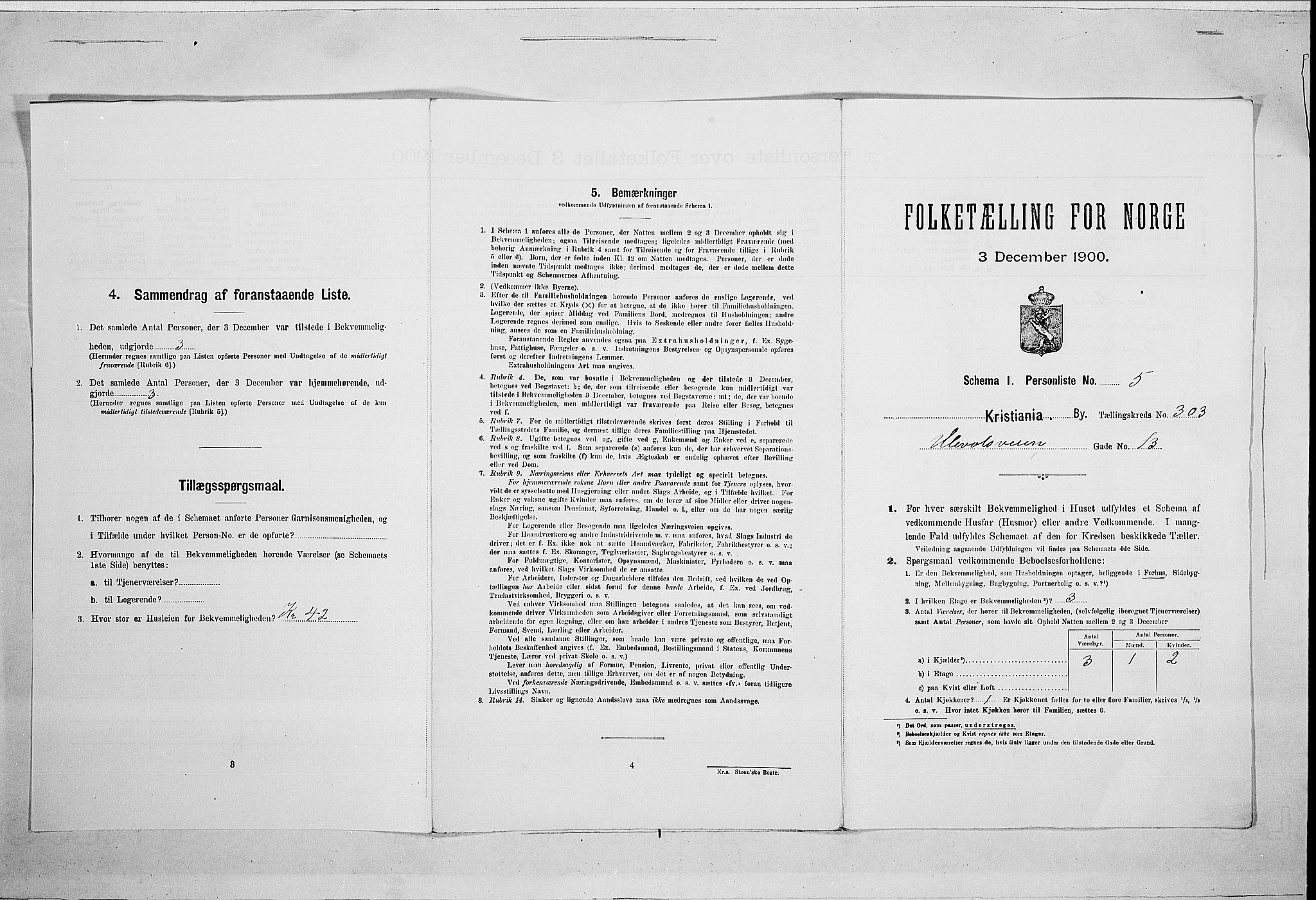 SAO, 1900 census for Kristiania, 1900, p. 106961