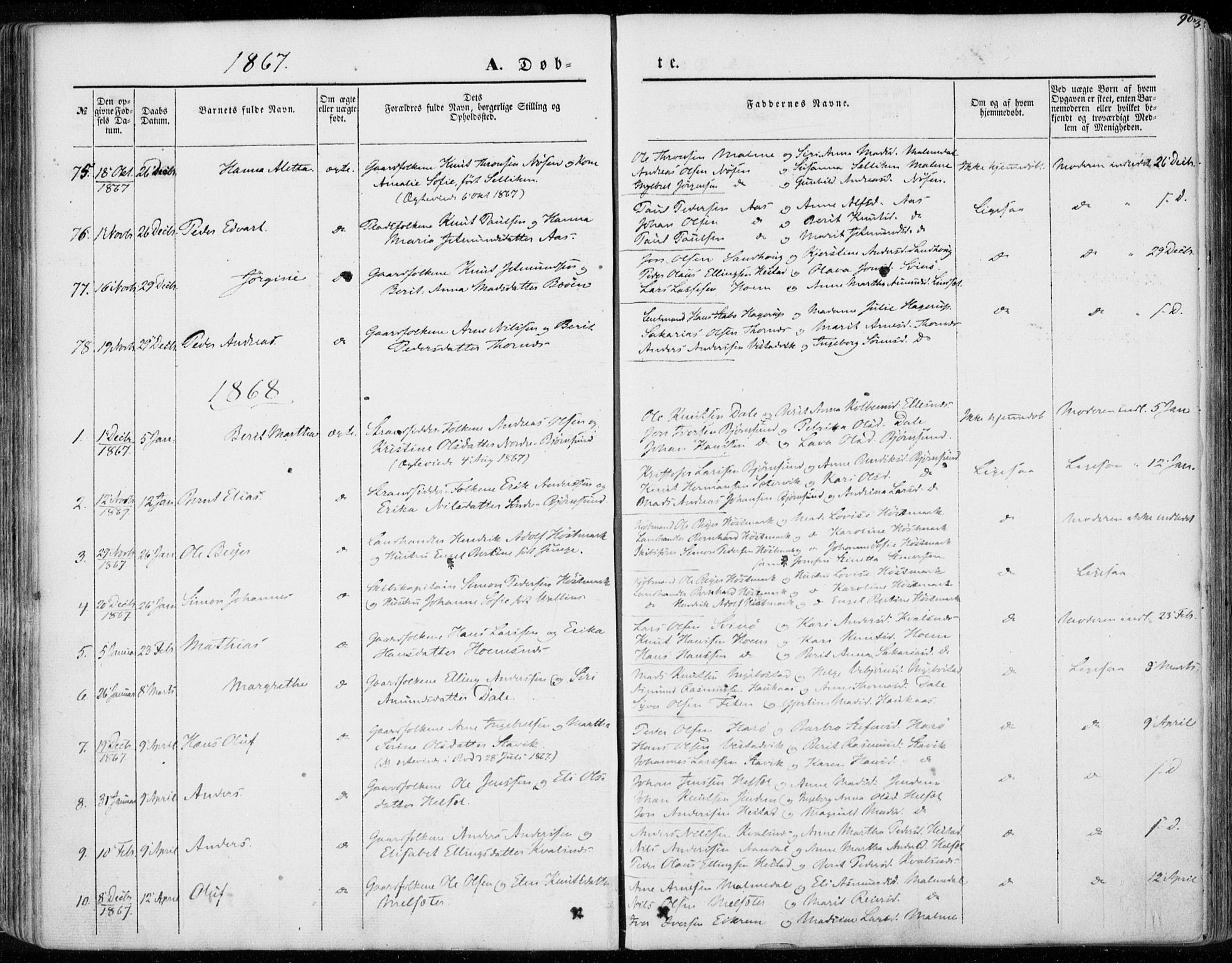 Ministerialprotokoller, klokkerbøker og fødselsregistre - Møre og Romsdal, SAT/A-1454/565/L0748: Parish register (official) no. 565A02, 1845-1872, p. 90