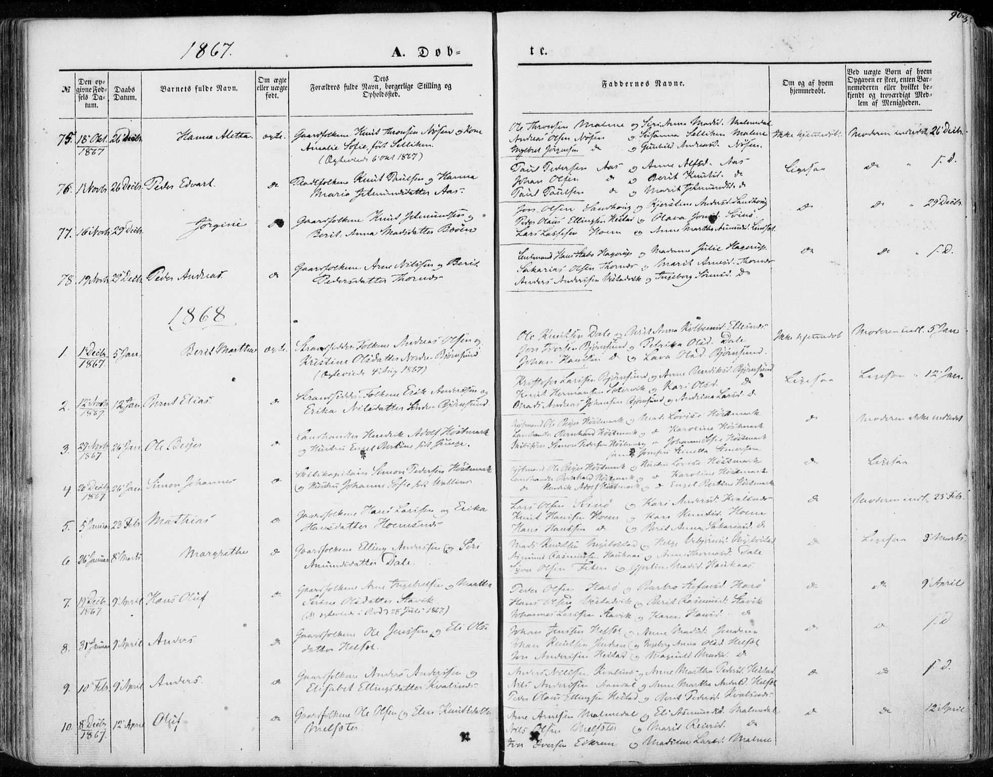 Ministerialprotokoller, klokkerbøker og fødselsregistre - Møre og Romsdal, AV/SAT-A-1454/565/L0748: Parish register (official) no. 565A02, 1845-1872, p. 90