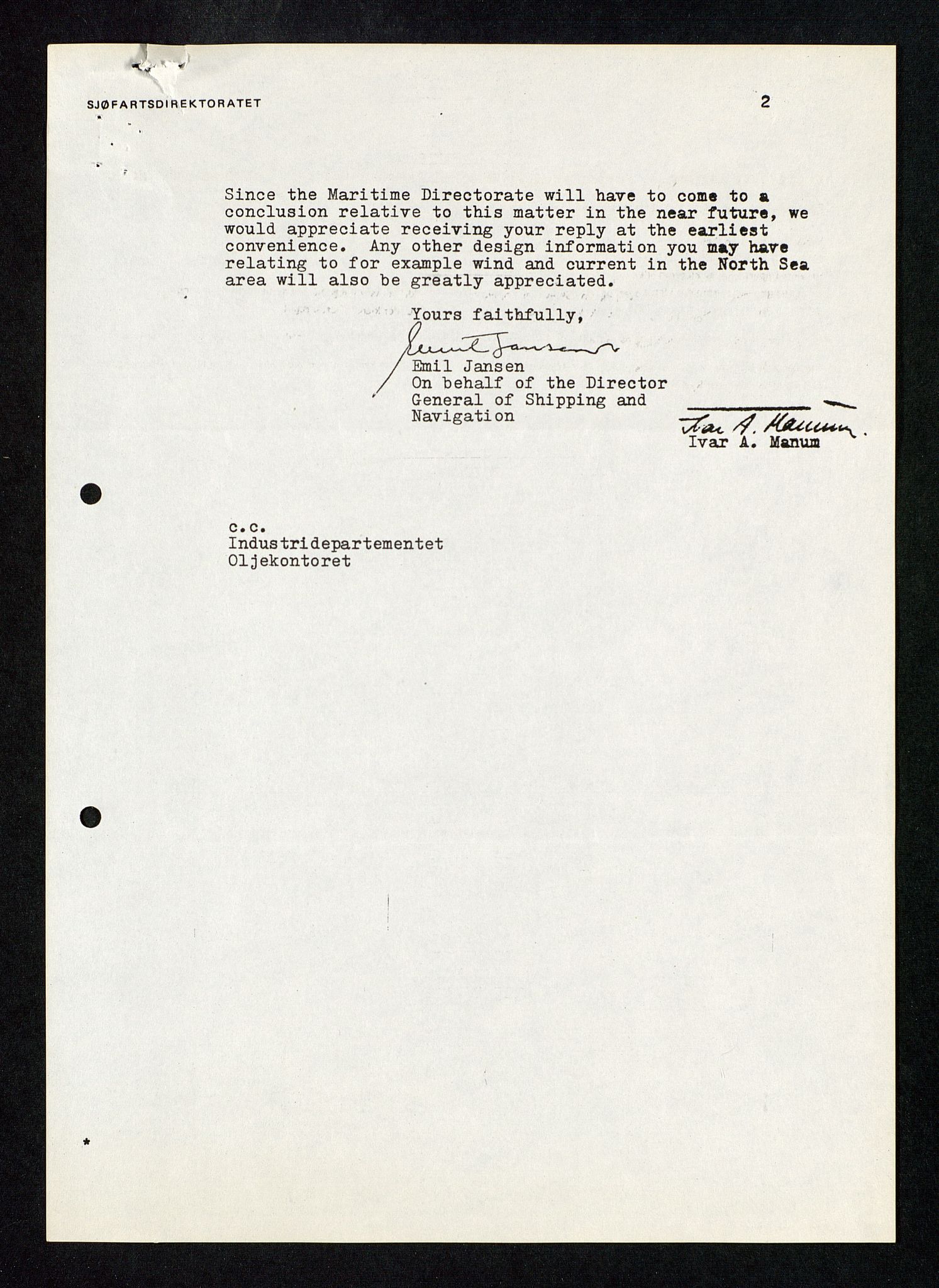 Industridepartementet, Oljekontoret, AV/SAST-A-101348/Db/L0004: Simulering, havmiljø og dykking, 1966-1973, p. 9