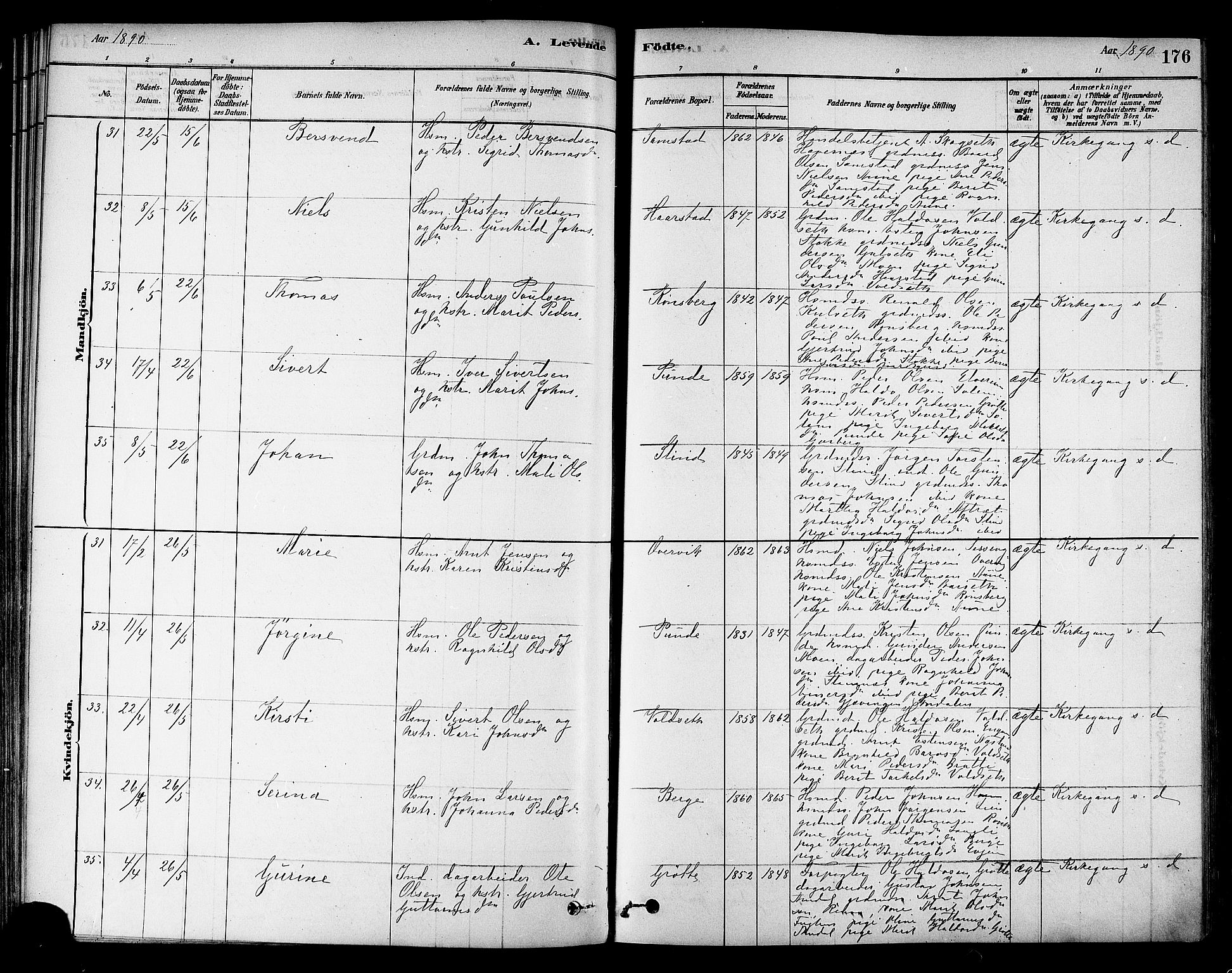 Ministerialprotokoller, klokkerbøker og fødselsregistre - Sør-Trøndelag, AV/SAT-A-1456/695/L1148: Parish register (official) no. 695A08, 1878-1891, p. 176