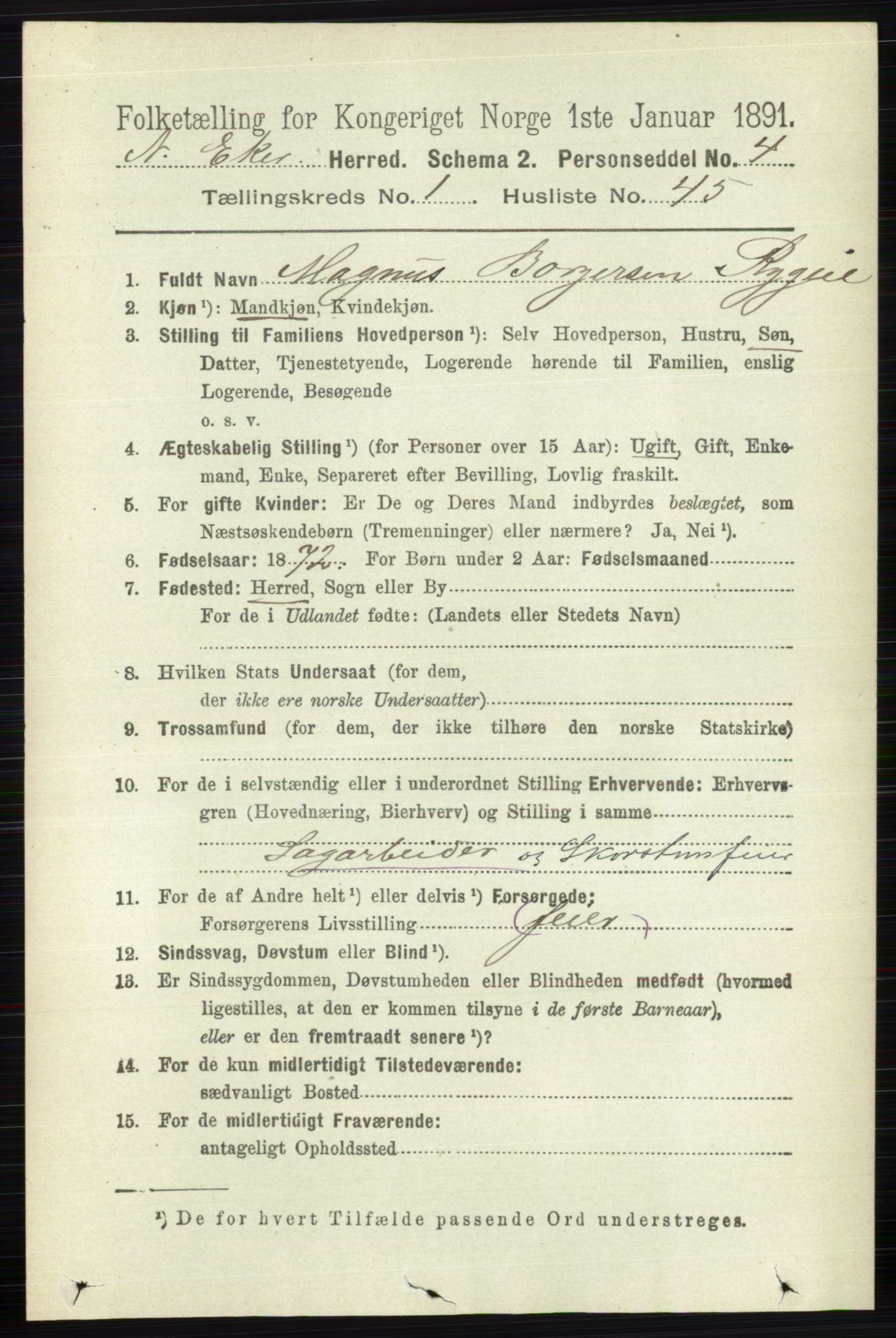 RA, 1891 census for 0625 Nedre Eiker, 1891, p. 328
