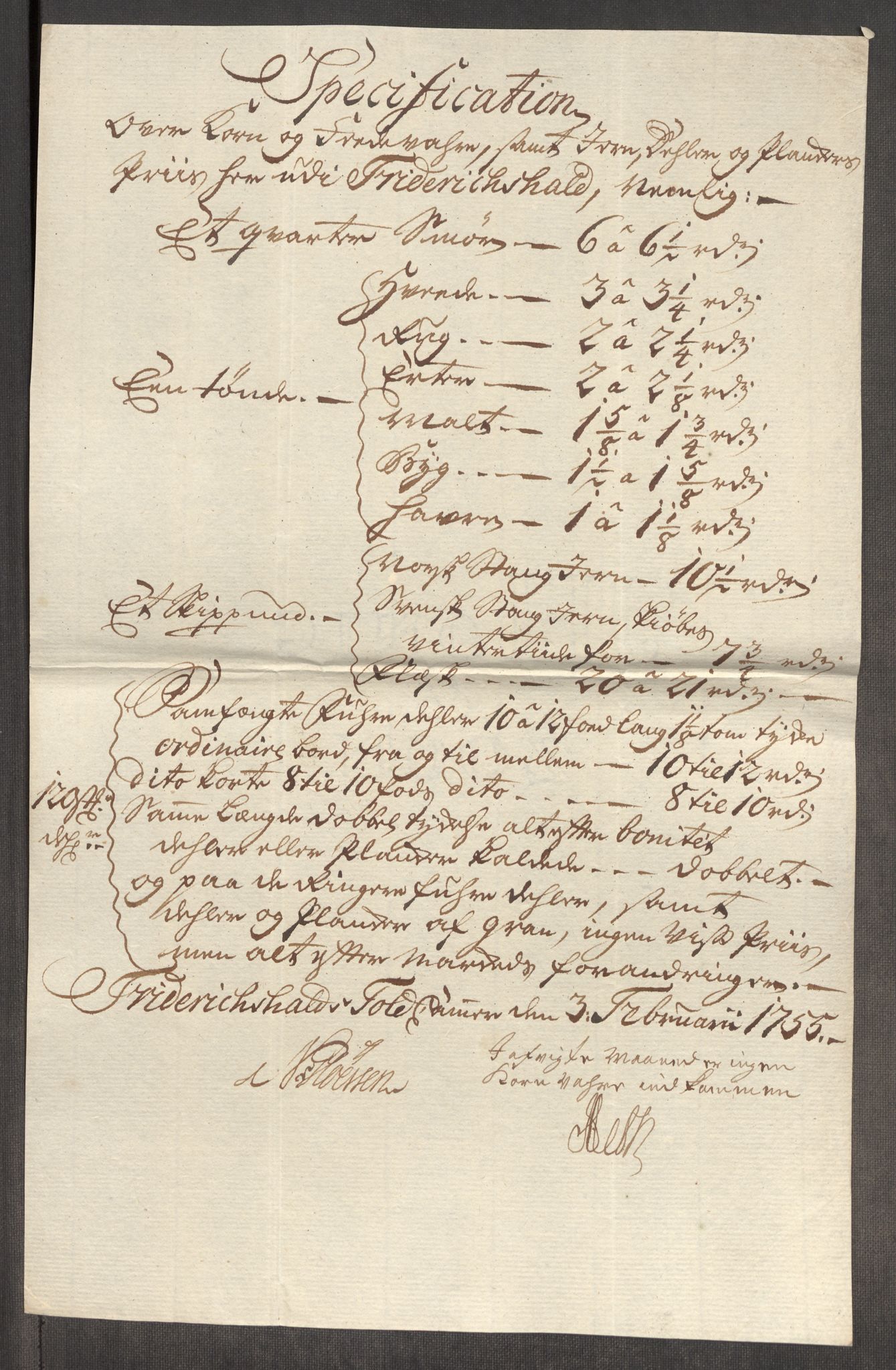 Rentekammeret inntil 1814, Realistisk ordnet avdeling, RA/EA-4070/Oe/L0005: [Ø1]: Priskuranter, 1753-1757, p. 336