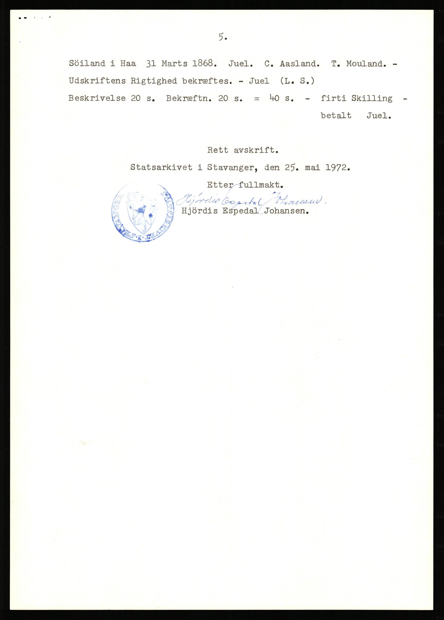Statsarkivet i Stavanger, AV/SAST-A-101971/03/Y/Yj/L0084: Avskrifter sortert etter gårdsnavn: Søiland - Sørhaug, 1750-1930, p. 33
