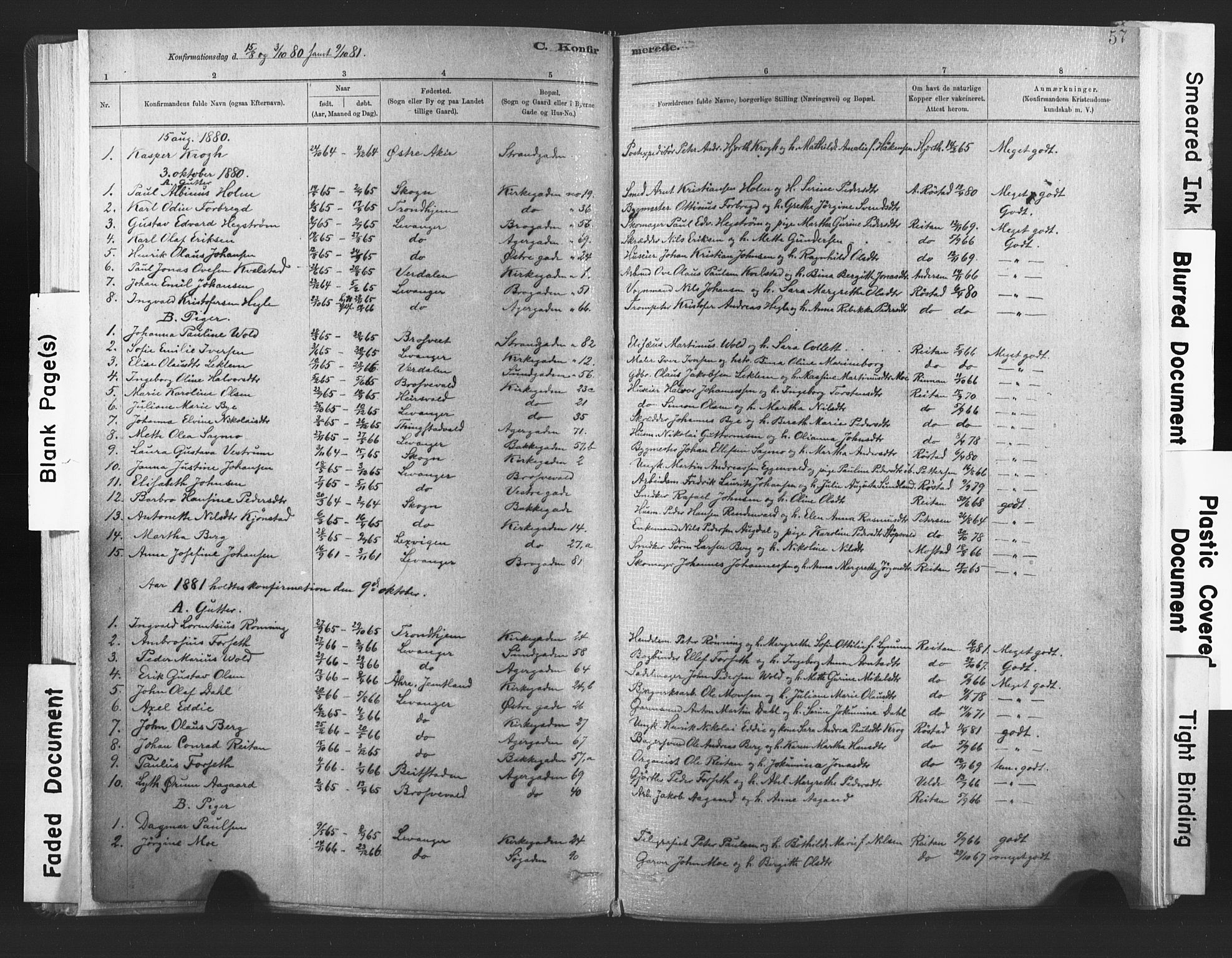 Ministerialprotokoller, klokkerbøker og fødselsregistre - Nord-Trøndelag, SAT/A-1458/720/L0189: Parish register (official) no. 720A05, 1880-1911, p. 57