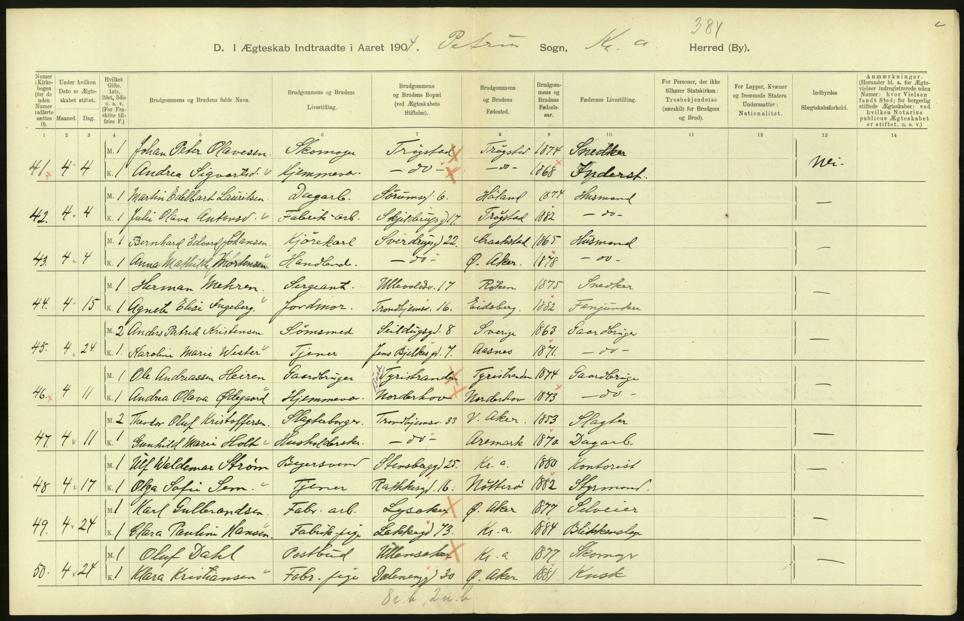 Statistisk sentralbyrå, Sosiodemografiske emner, Befolkning, AV/RA-S-2228/D/Df/Dfa/Dfab/L0004: Kristiania: Gifte, døde, 1904, p. 136