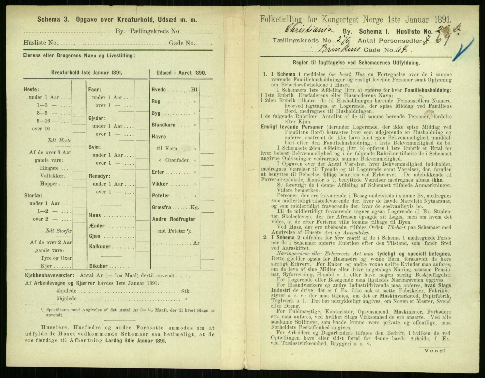 RA, 1891 census for 0301 Kristiania, 1891, p. 167494