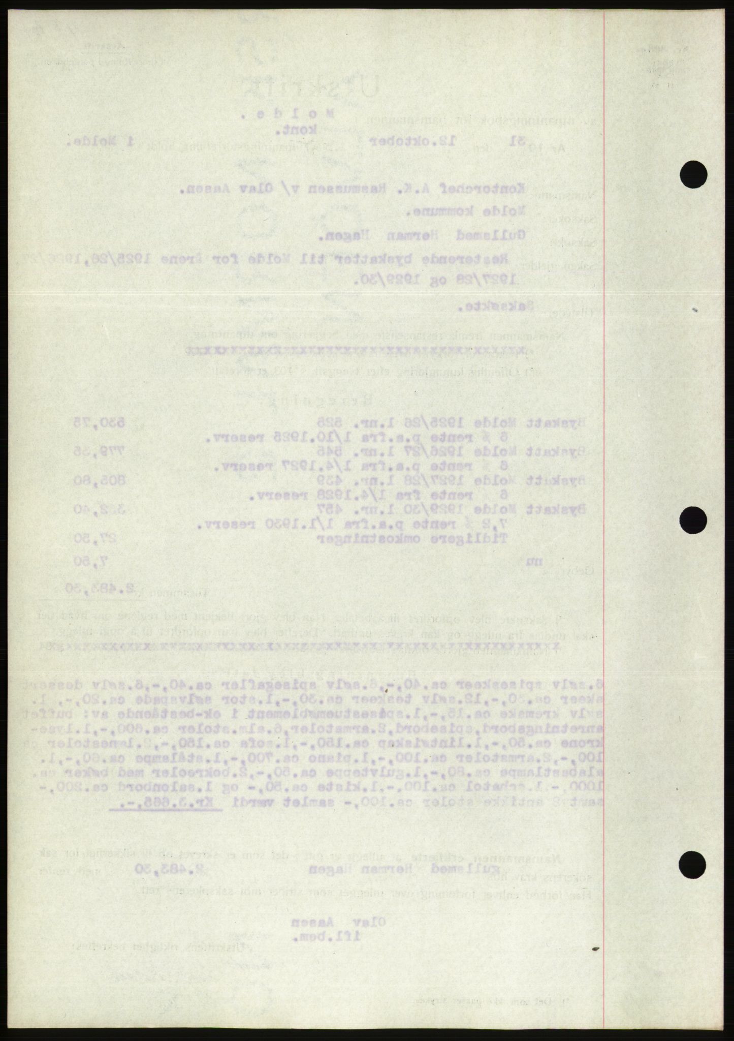 Molde byfogd, AV/SAT-A-0025/2/2C/L0011: Mortgage book no. 11, 1926-1932, Deed date: 15.10.1931