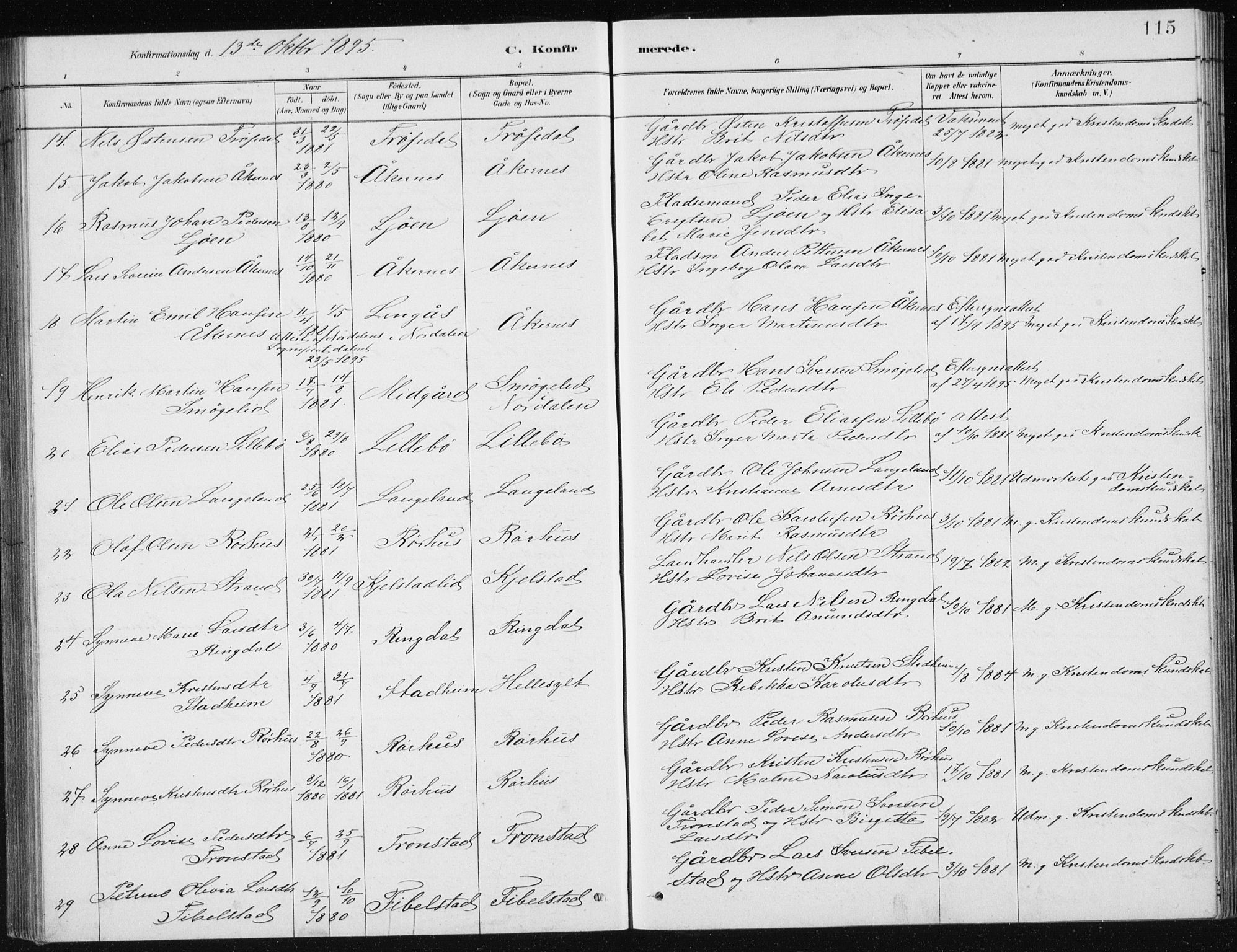 Ministerialprotokoller, klokkerbøker og fødselsregistre - Møre og Romsdal, AV/SAT-A-1454/517/L0230: Parish register (copy) no. 517C03, 1879-1912, p. 115