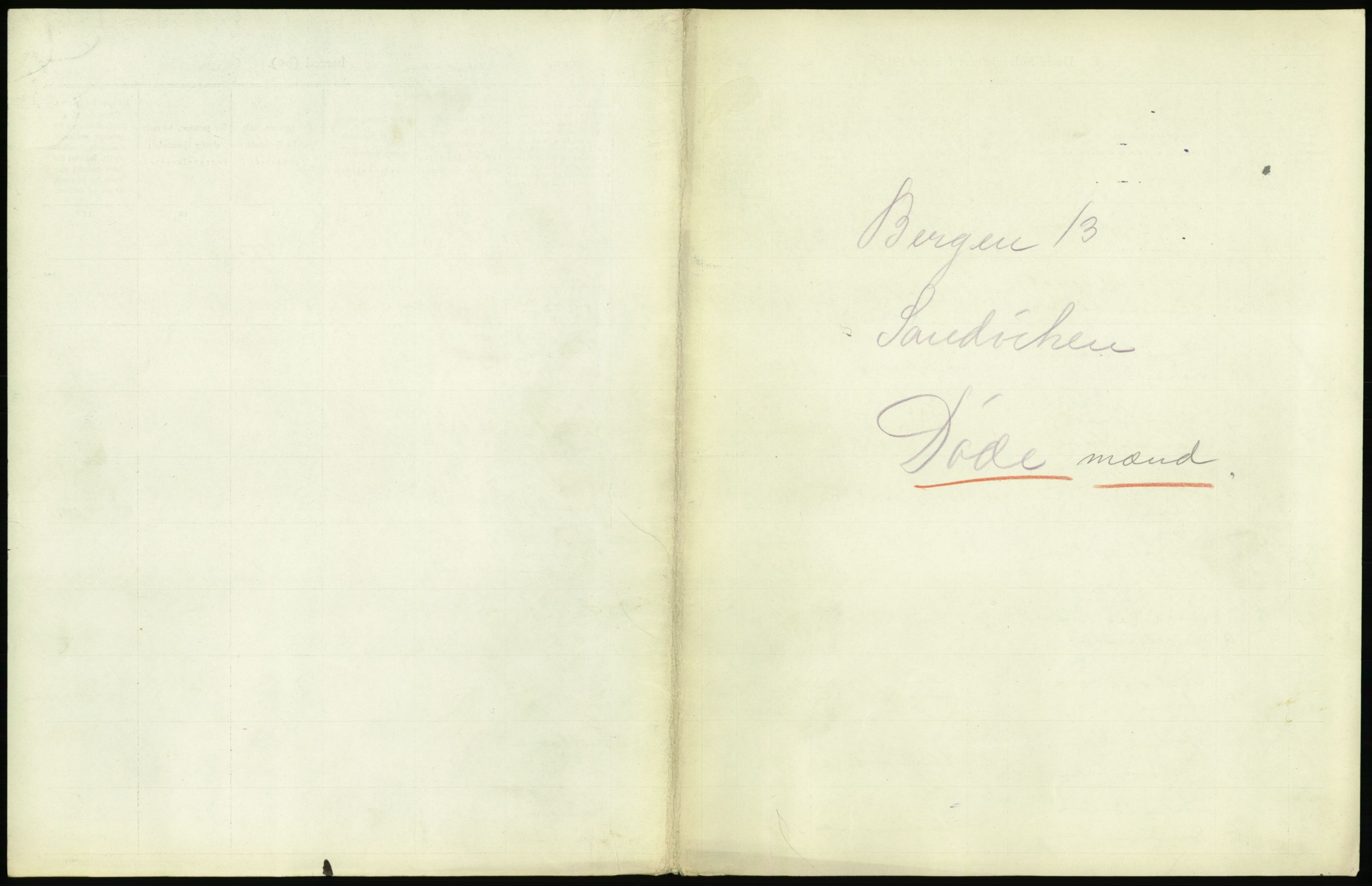 Statistisk sentralbyrå, Sosiodemografiske emner, Befolkning, RA/S-2228/D/Df/Dfb/Dfbi/L0035: Bergen: Gifte, døde, dødfødte., 1919, p. 503