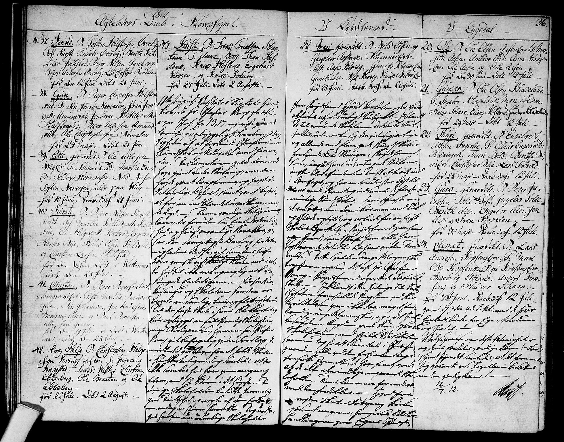 Sigdal kirkebøker, AV/SAKO-A-245/F/Fa/L0004: Parish register (official) no. I 4, 1812-1815, p. 36