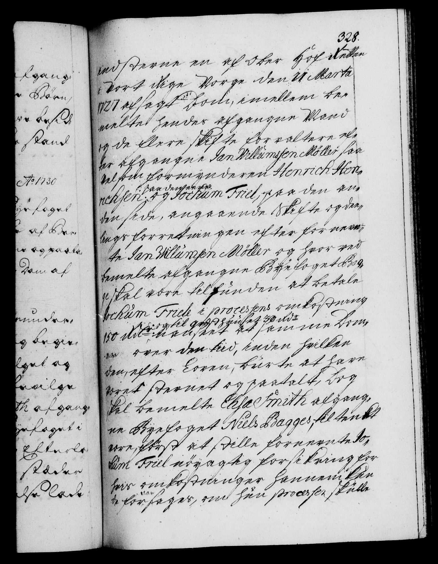 Danske Kanselli 1572-1799, AV/RA-EA-3023/F/Fc/Fca/Fcaa/L0026: Norske registre, 1729-1730, p. 328a