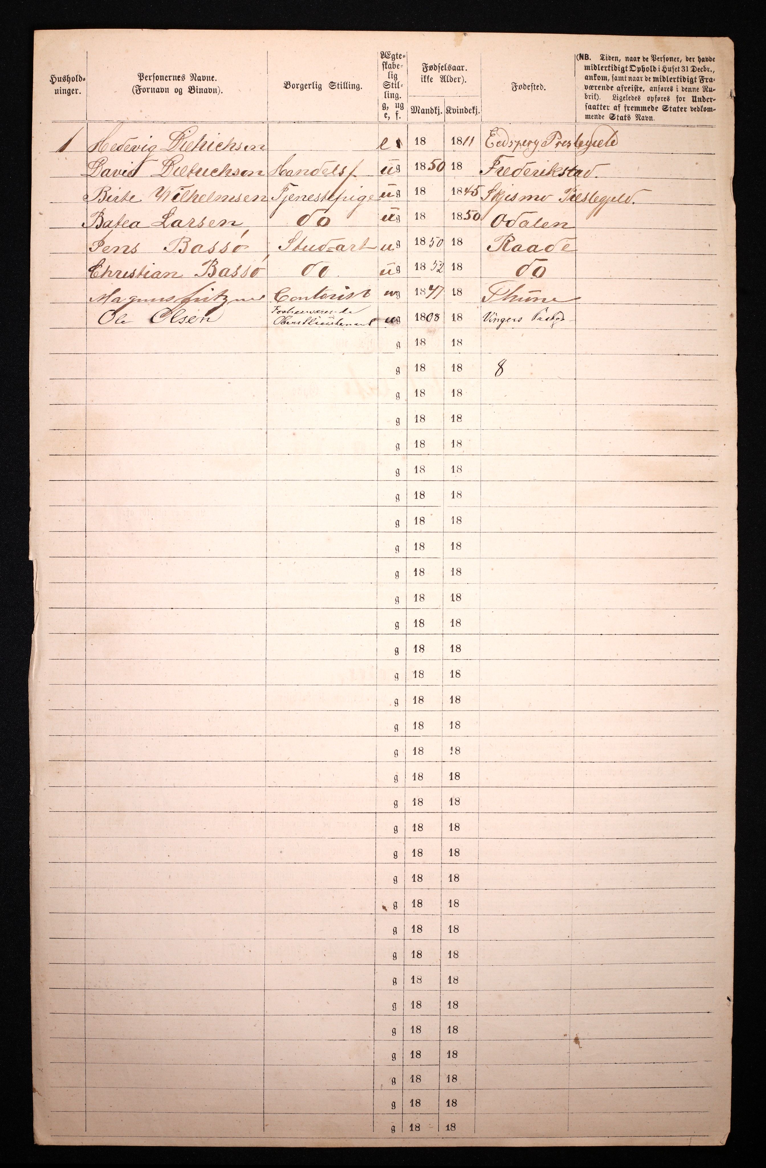 RA, 1870 census for 0301 Kristiania, 1870, p. 3587