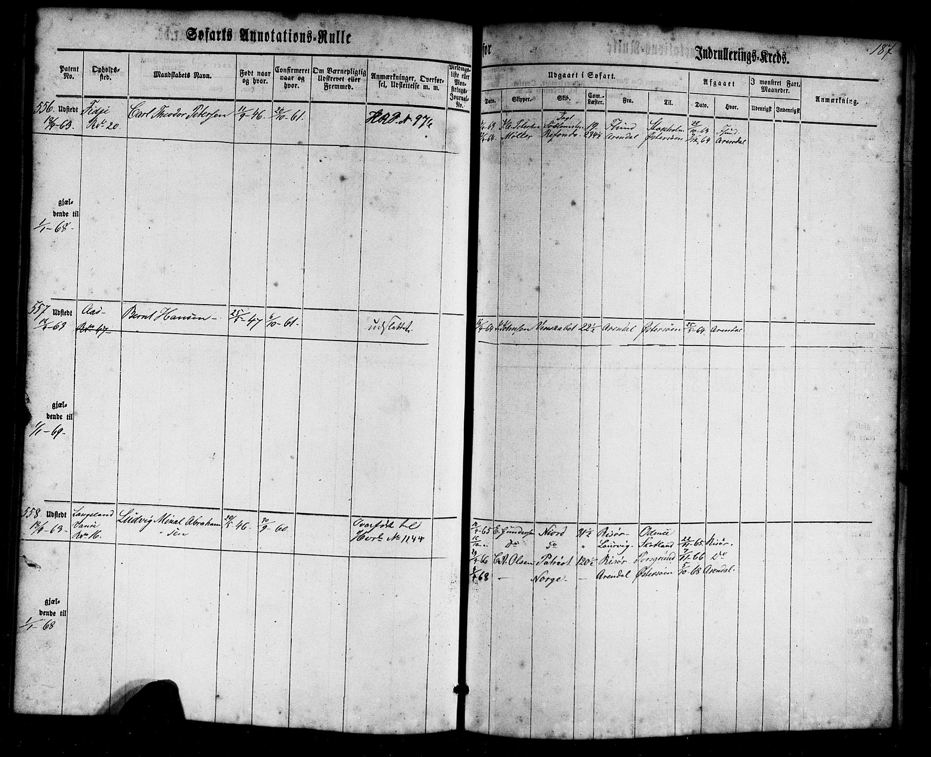 Farsund mønstringskrets, AV/SAK-2031-0017/F/Fa/L0004: Annotasjonsrulle nr 1-795 med register, Z-1, 1860-1865, p. 217