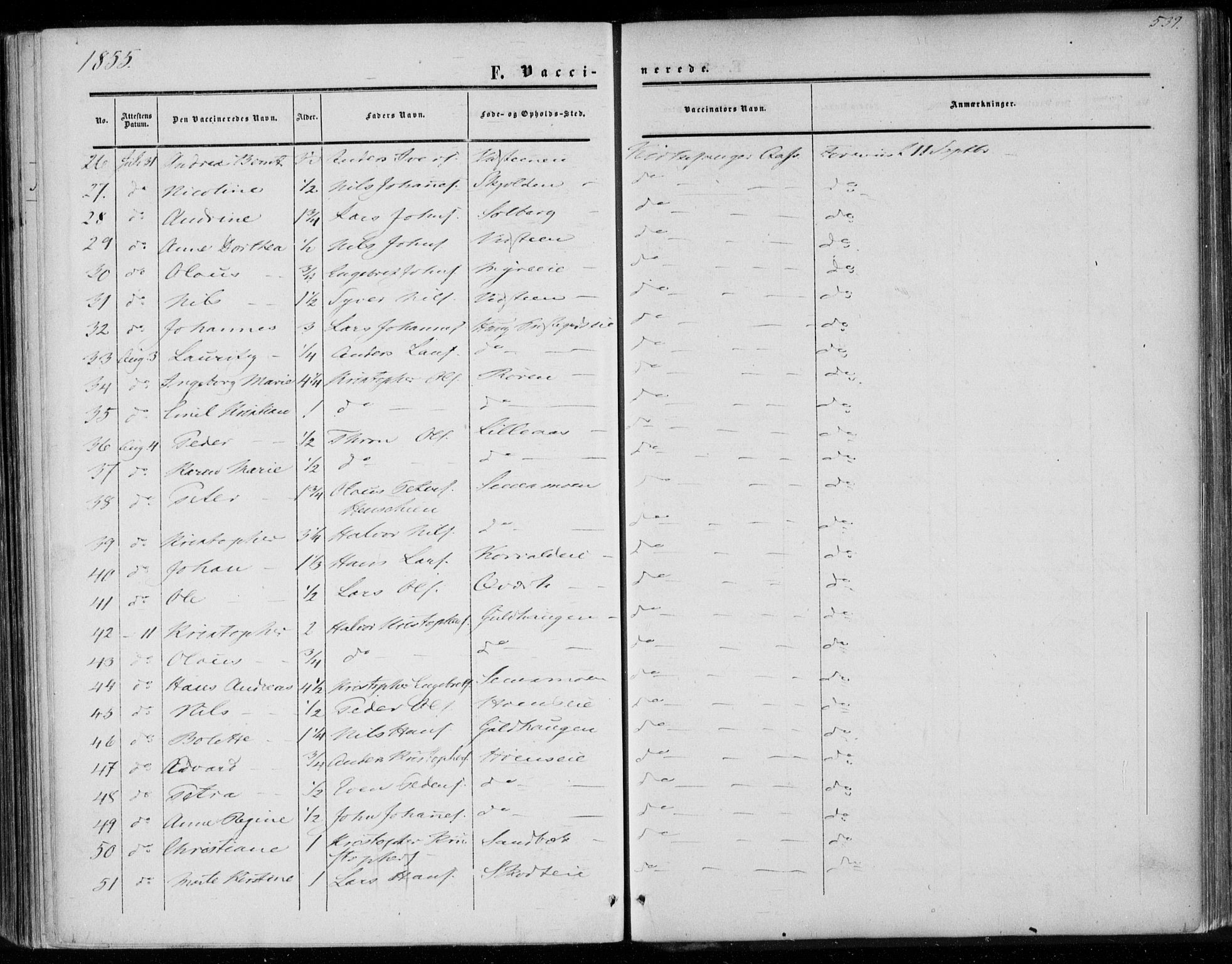 Eiker kirkebøker, AV/SAKO-A-4/F/Fa/L0015b: Parish register (official) no. I 15B, 1854-1860, p. 539