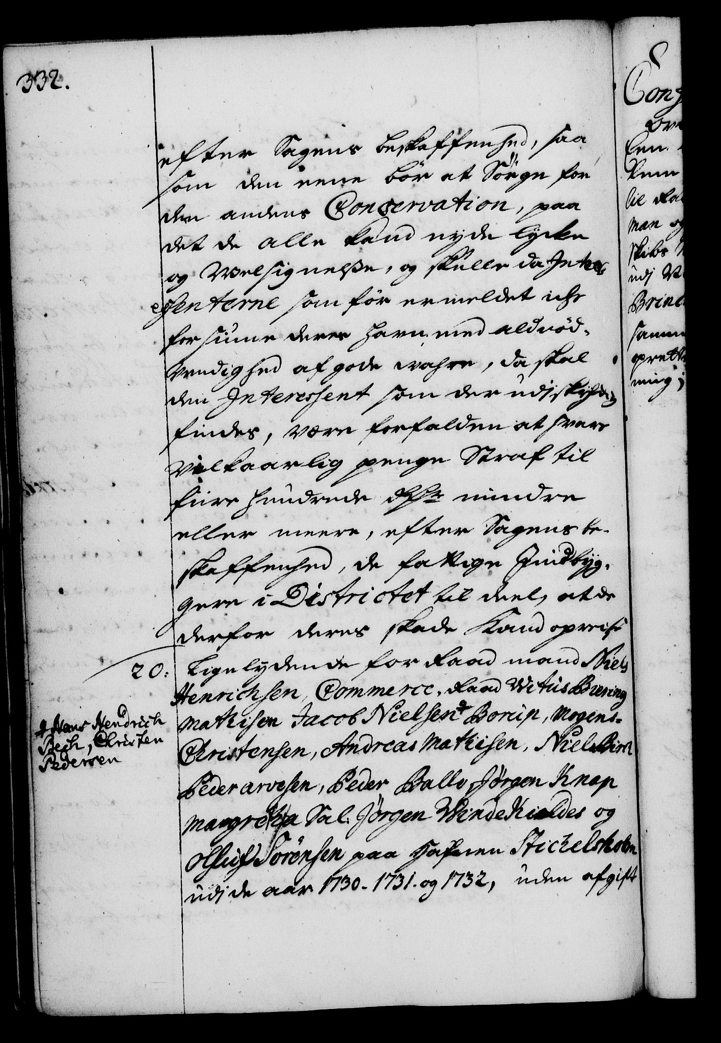 Rentekammeret, Kammerkanselliet, AV/RA-EA-3111/G/Gg/Gga/L0003: Norsk ekspedisjonsprotokoll med register (merket RK 53.3), 1727-1734, p. 332