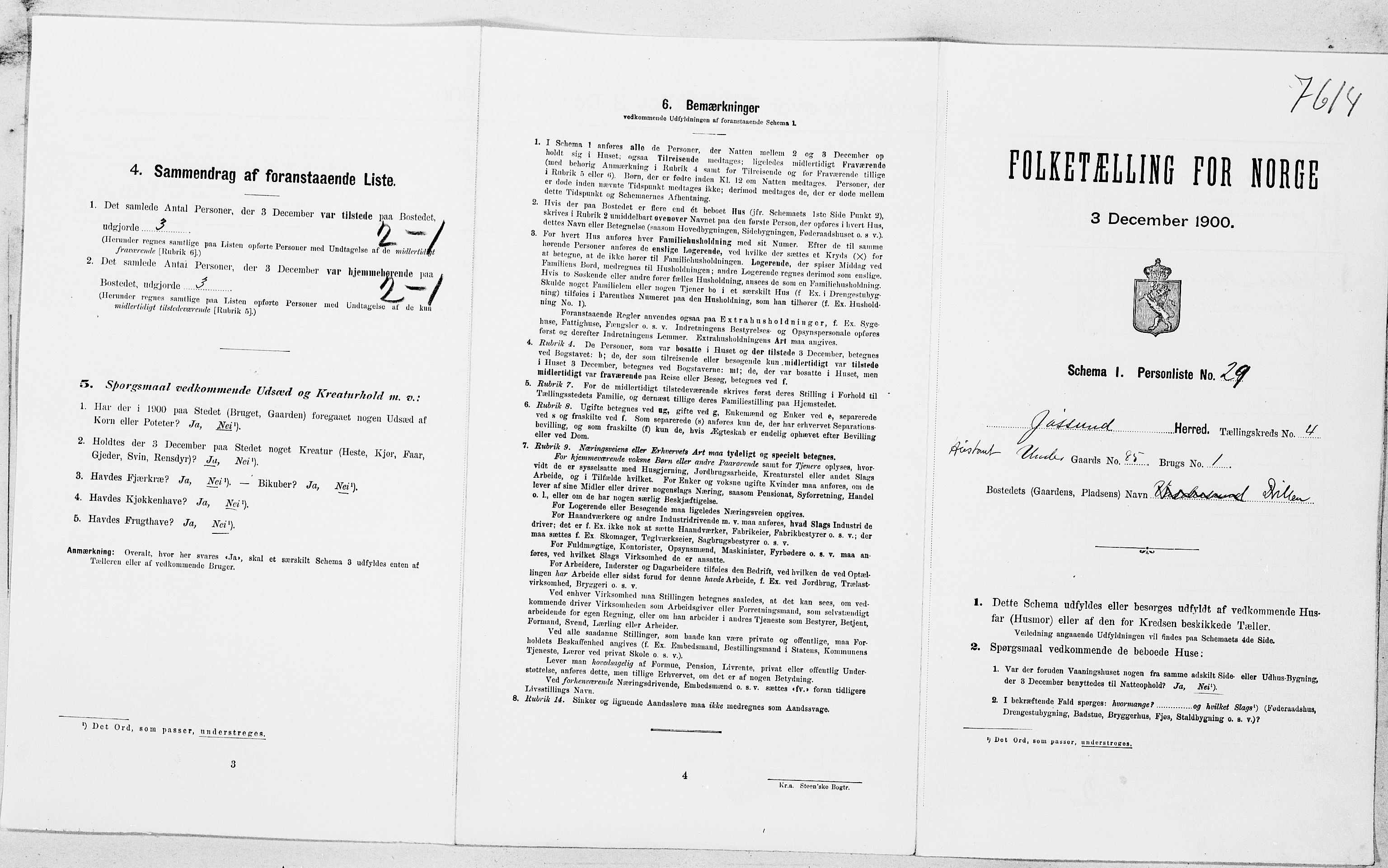 SAT, 1900 census for Jøssund, 1900, p. 479