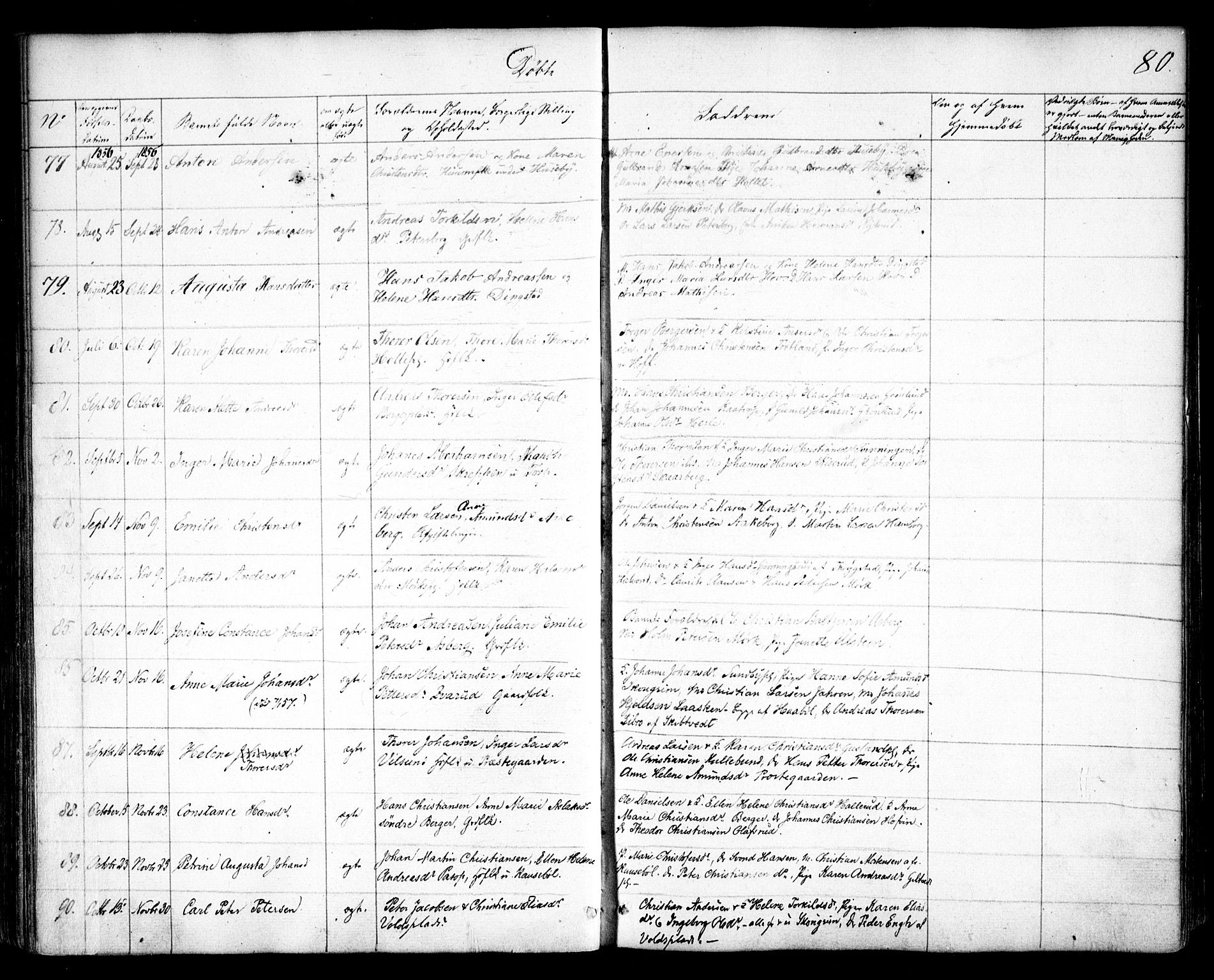 Spydeberg prestekontor Kirkebøker, SAO/A-10924/F/Fa/L0005: Parish register (official) no. I 5, 1842-1862, p. 80