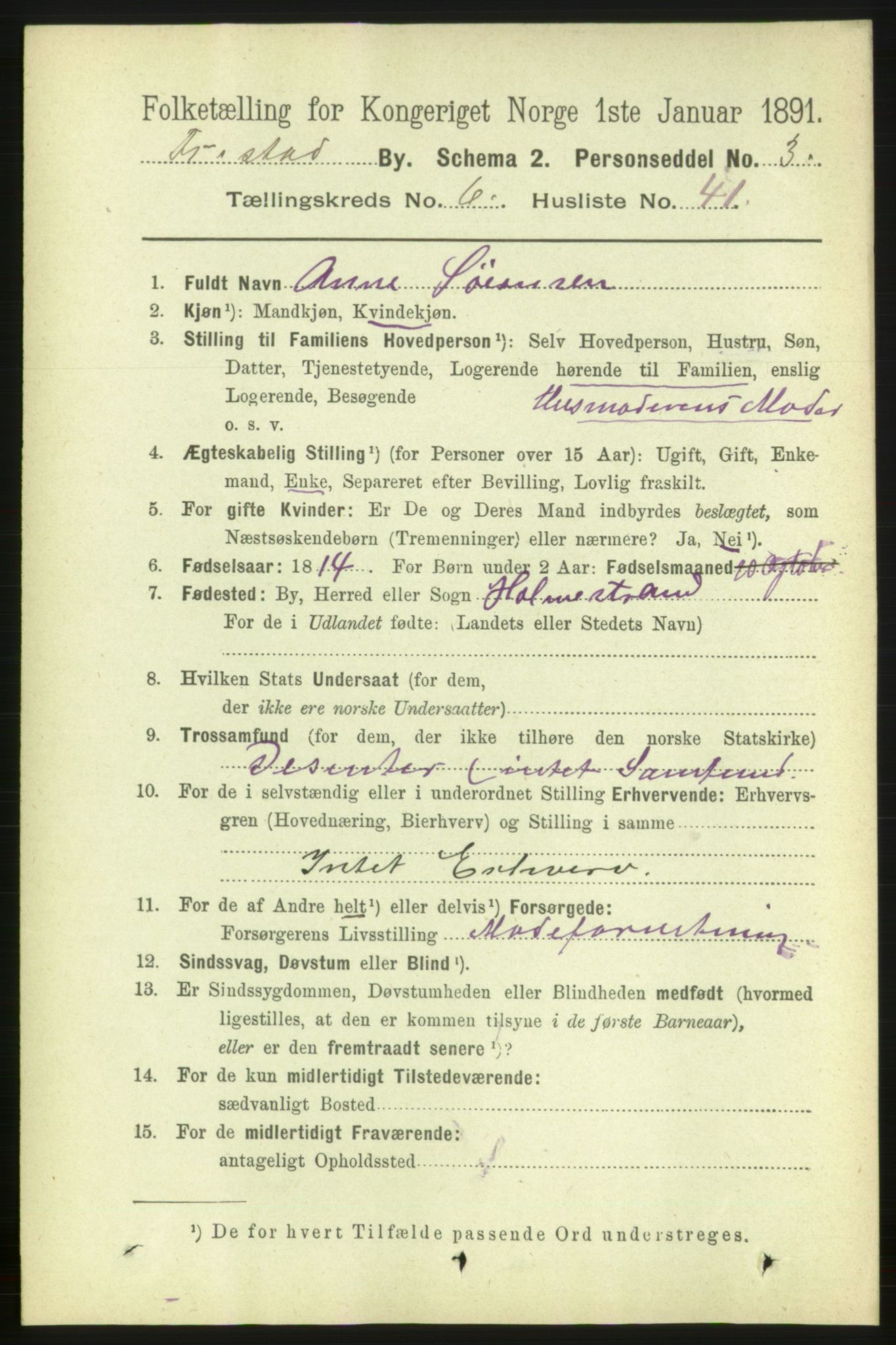 RA, 1891 census for 0103 Fredrikstad, 1891, p. 8010