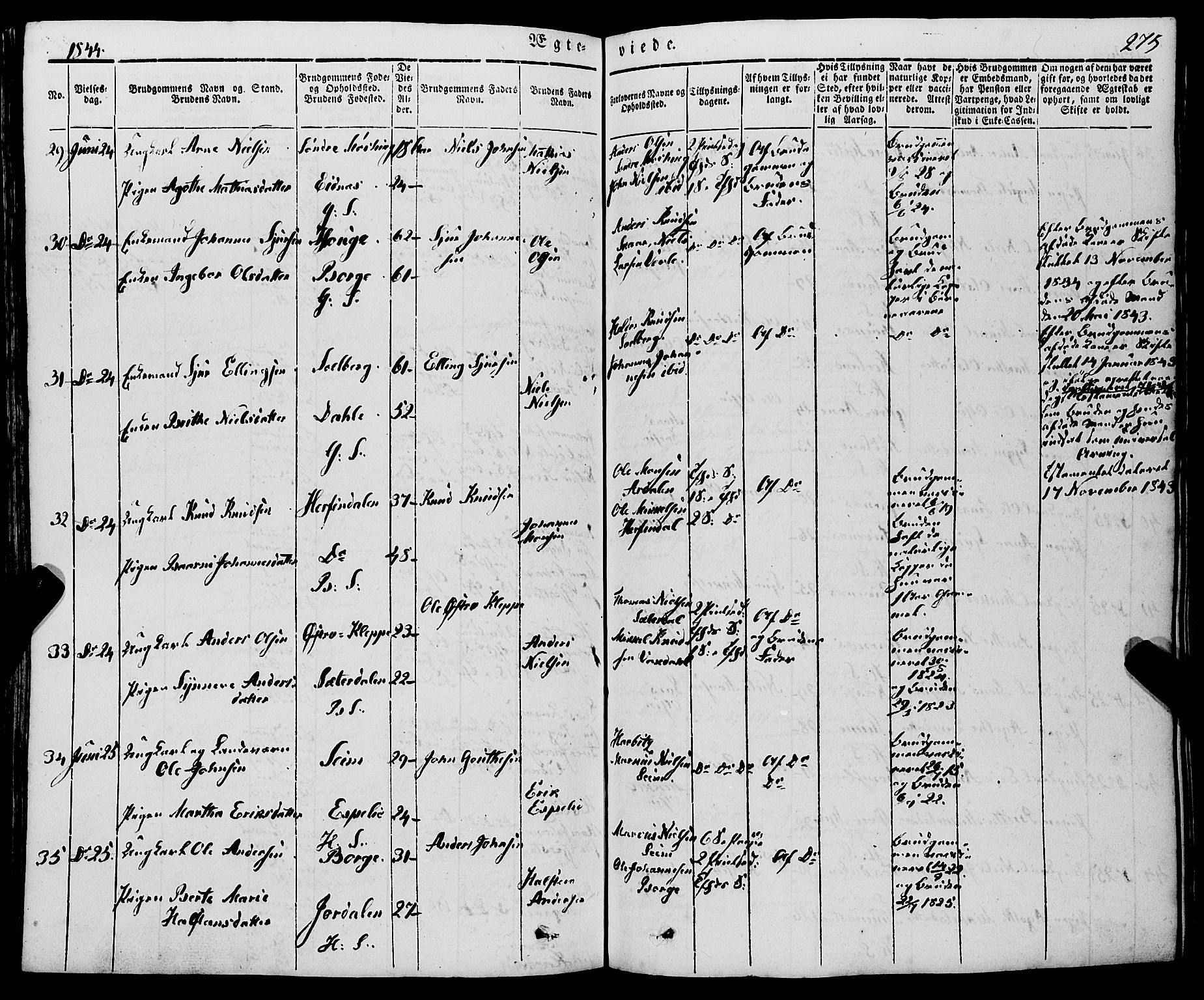 Haus sokneprestembete, AV/SAB-A-75601/H/Haa: Parish register (official) no. A 15, 1838-1847, p. 275