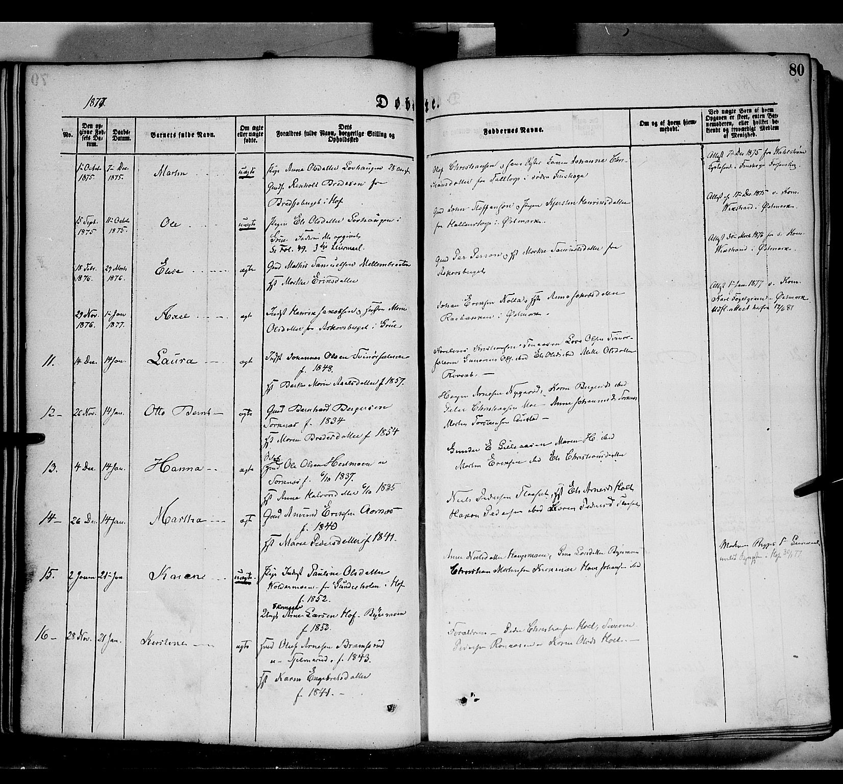 Grue prestekontor, AV/SAH-PREST-036/H/Ha/Haa/L0011: Parish register (official) no. 11, 1873-1880, p. 80