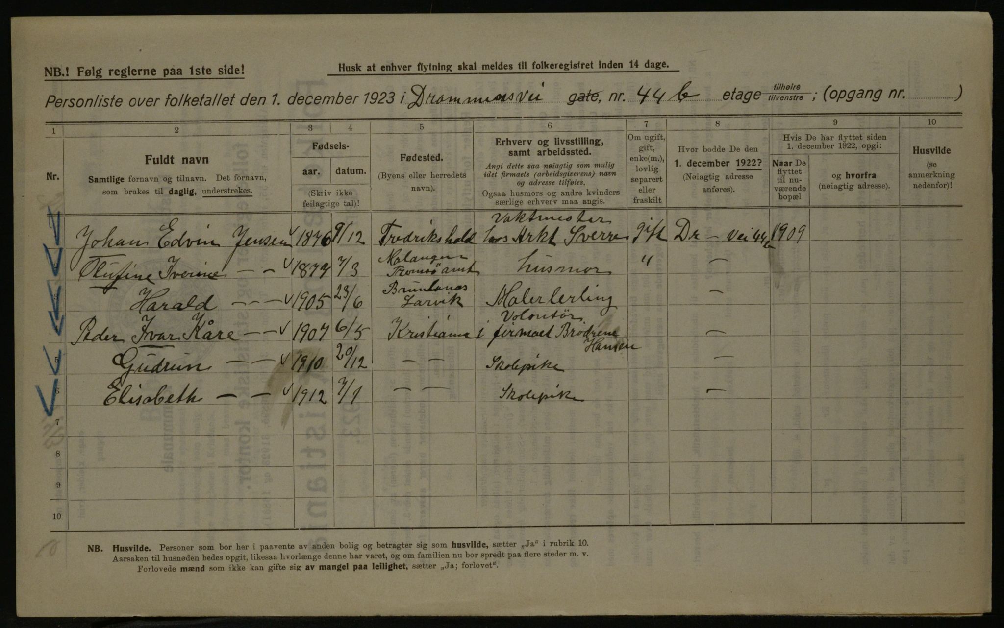 OBA, Municipal Census 1923 for Kristiania, 1923, p. 18548