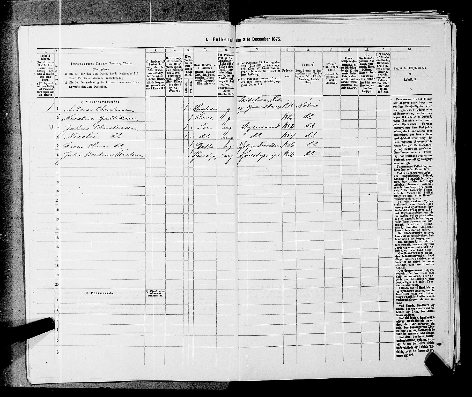 SAKO, 1875 census for 0722P Nøtterøy, 1875, p. 526