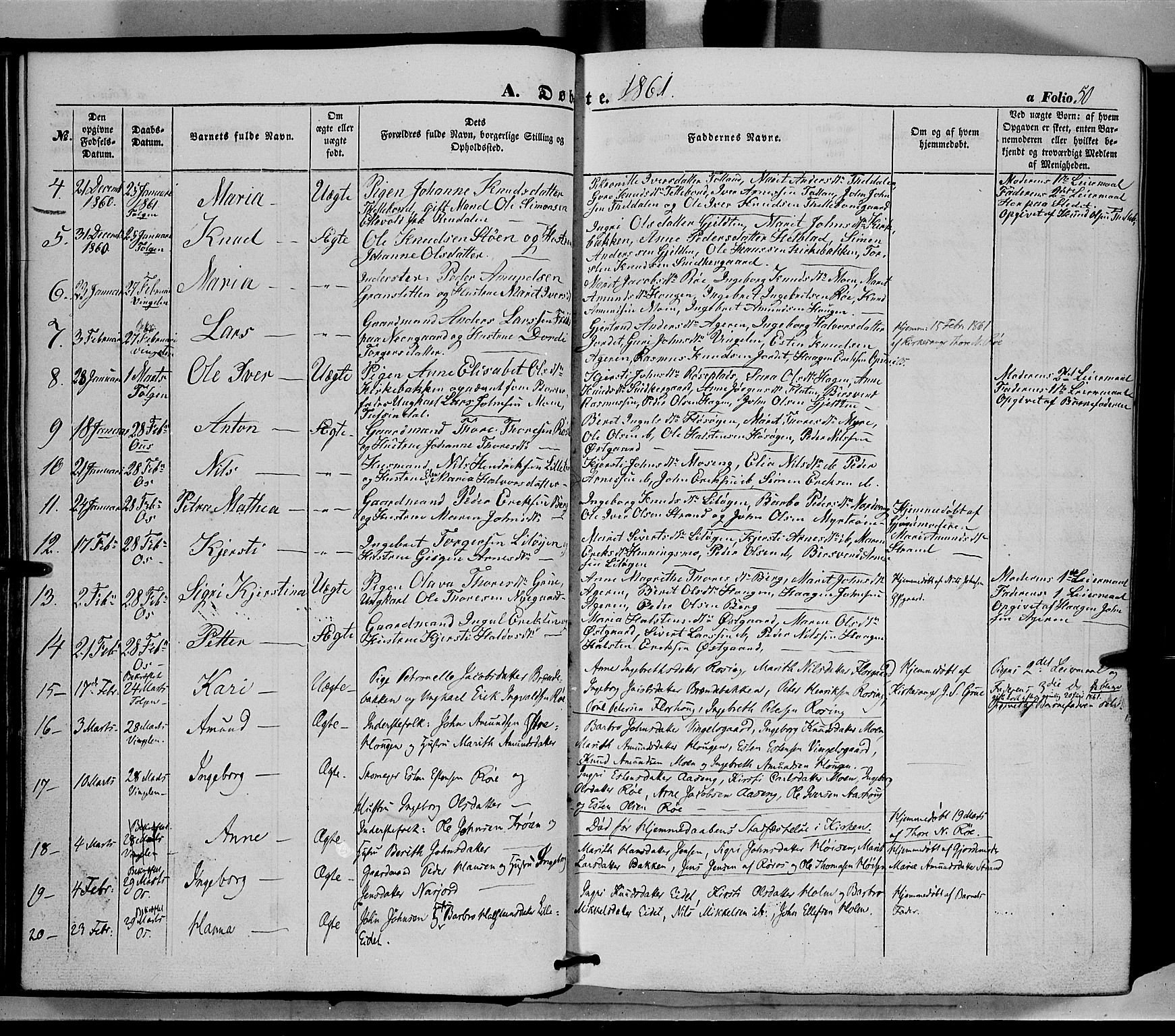 Tolga prestekontor, AV/SAH-PREST-062/K/L0006: Parish register (official) no. 6, 1852-1876, p. 50