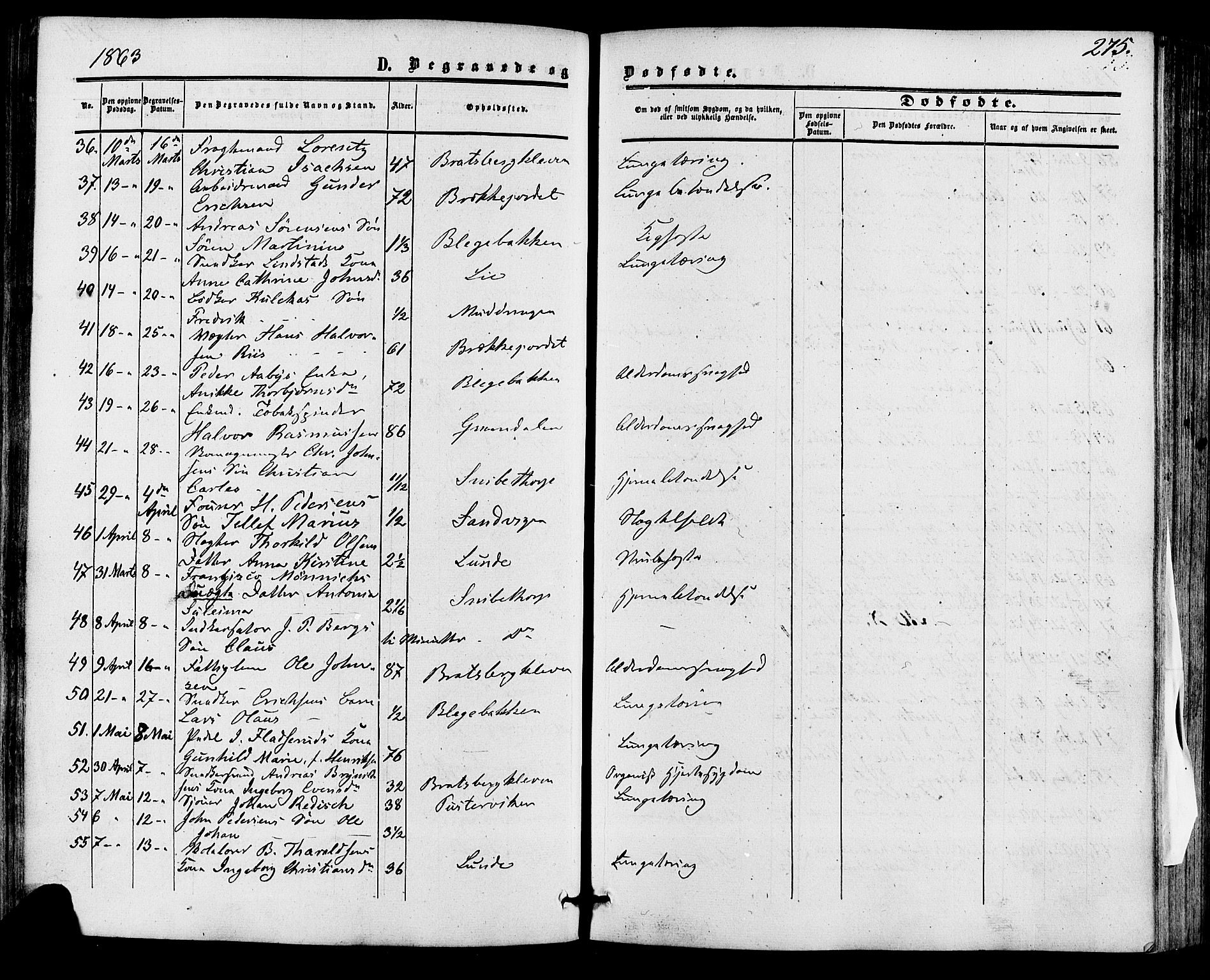 Skien kirkebøker, SAKO/A-302/F/Fa/L0007: Parish register (official) no. 7, 1856-1865, p. 275