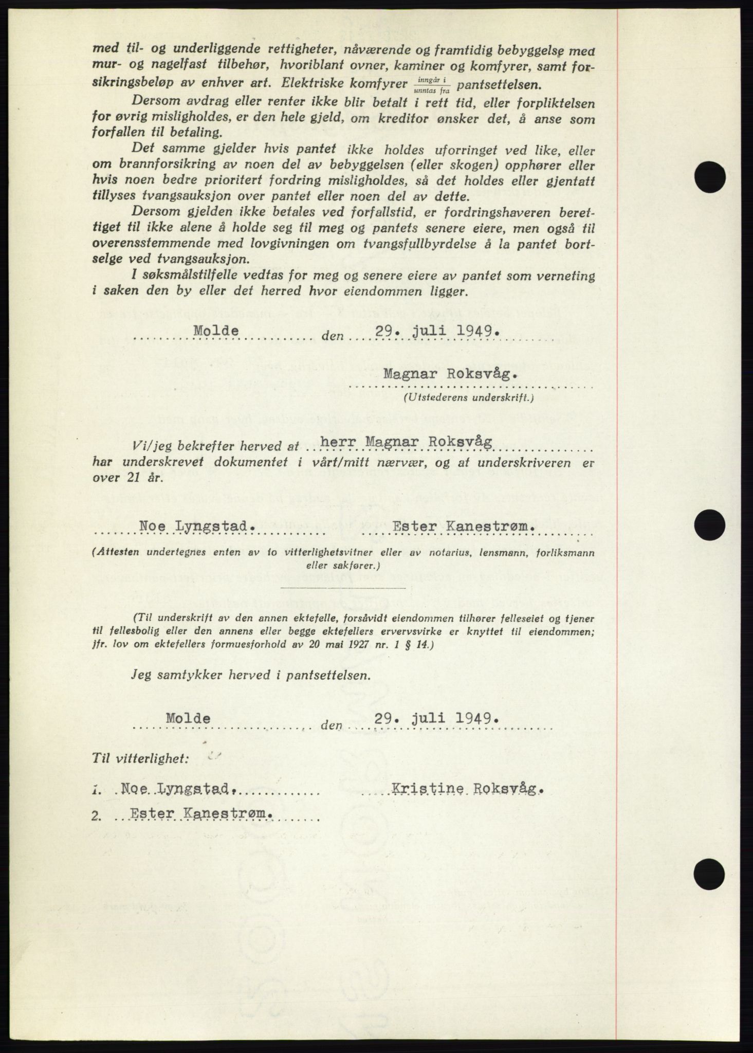 Romsdal sorenskriveri, AV/SAT-A-4149/1/2/2C: Mortgage book no. B4, 1948-1949, Diary no: : 2278/1949