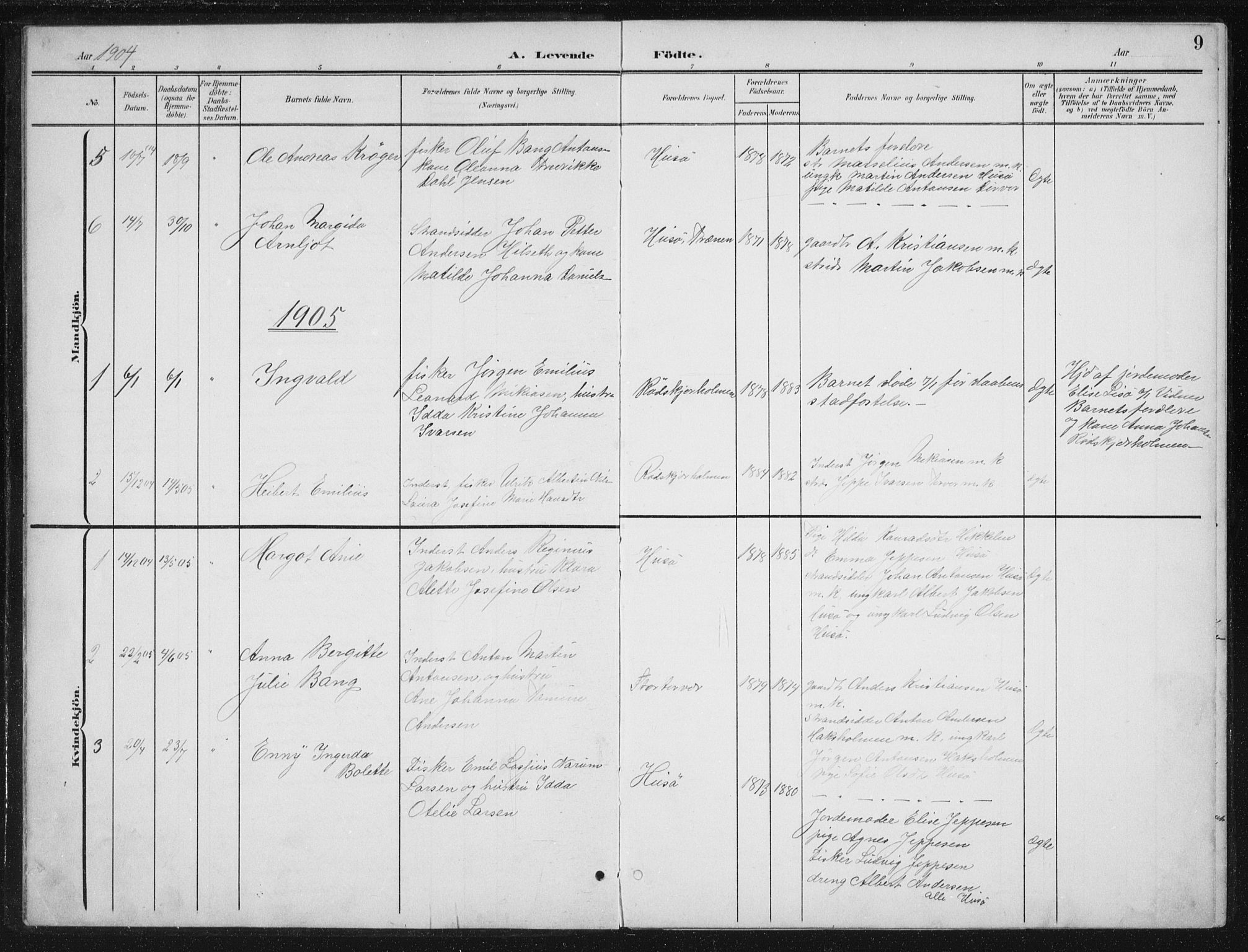 Ministerialprotokoller, klokkerbøker og fødselsregistre - Nordland, SAT/A-1459/840/L0583: Parish register (copy) no. 840C03, 1901-1933, p. 9