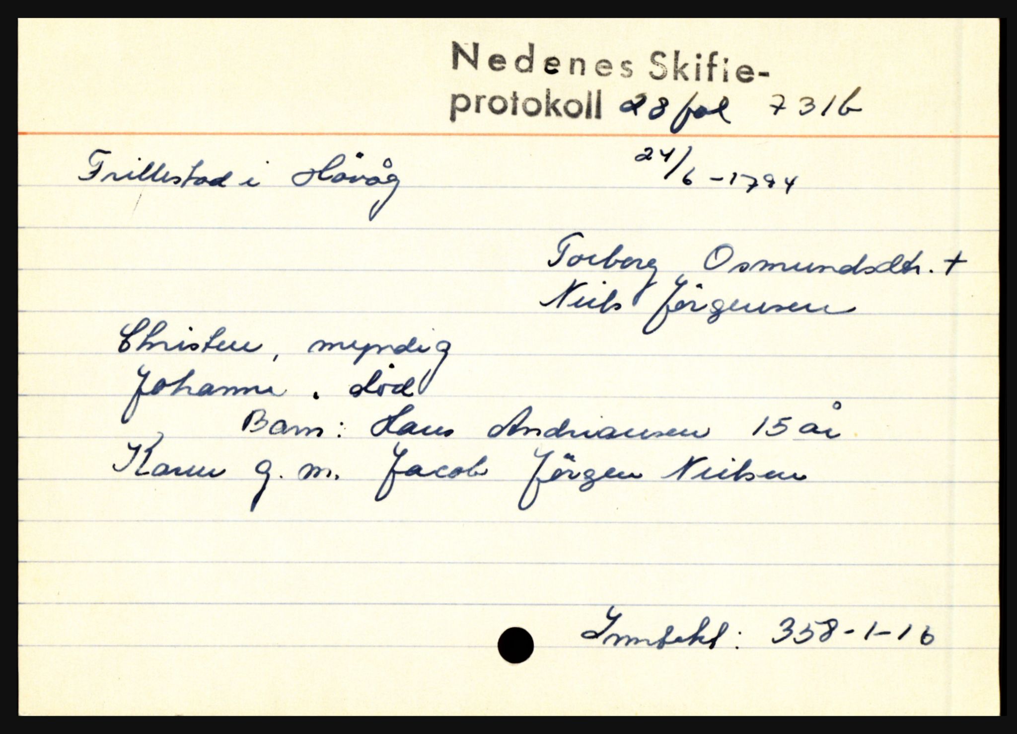 Nedenes sorenskriveri før 1824, AV/SAK-1221-0007/H, p. 7599