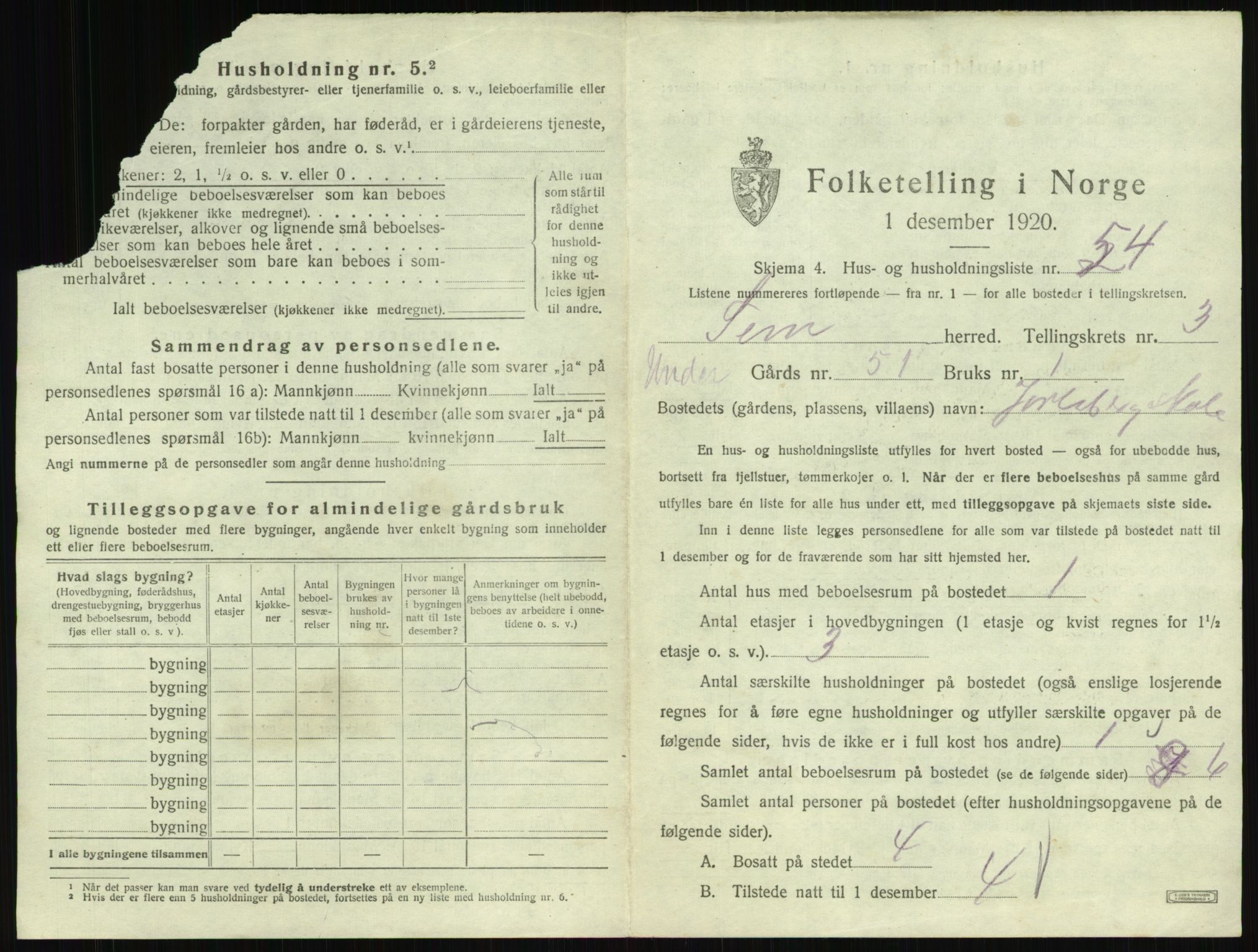 SAKO, 1920 census for Sem, 1920, p. 742