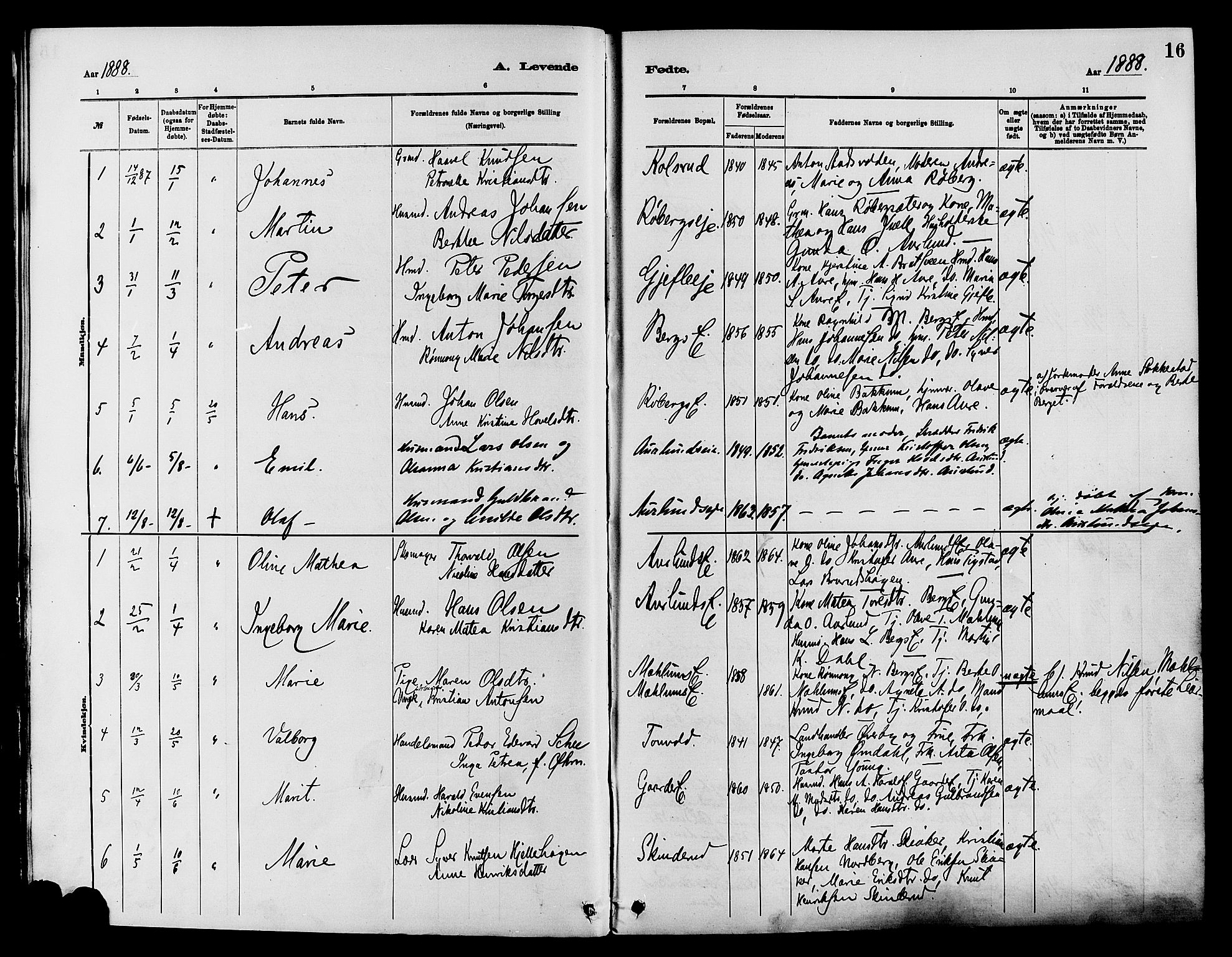 Nordre Land prestekontor, AV/SAH-PREST-124/H/Ha/Haa/L0003: Parish register (official) no. 3, 1882-1896, p. 16