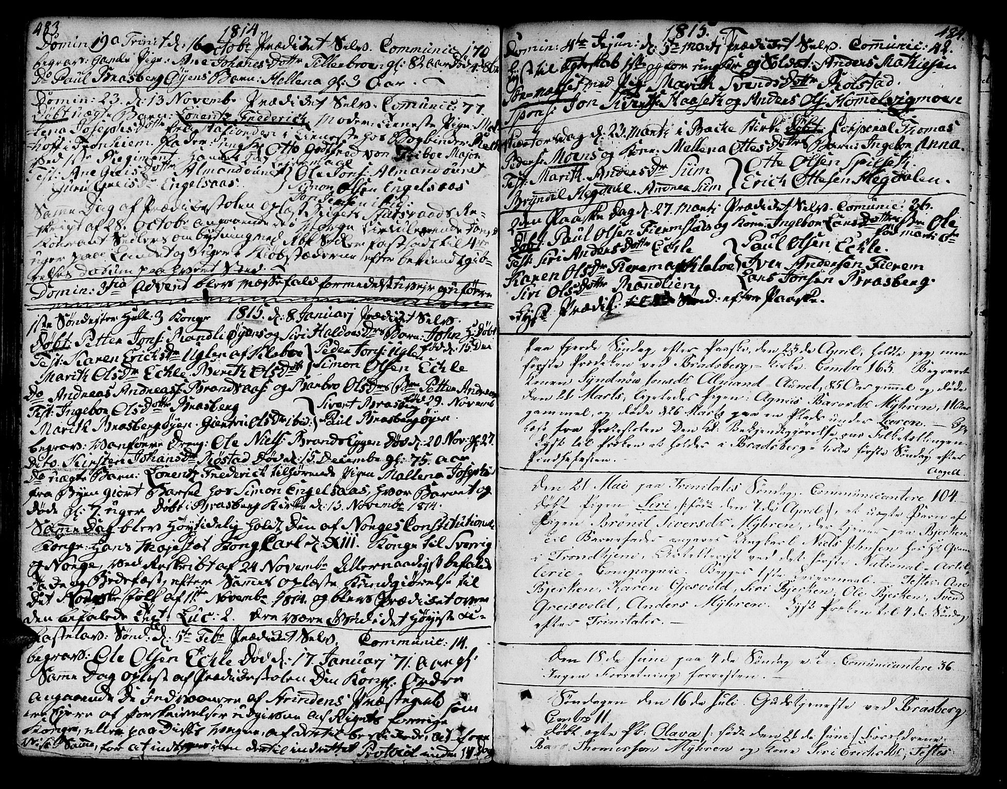 Ministerialprotokoller, klokkerbøker og fødselsregistre - Sør-Trøndelag, SAT/A-1456/606/L0282: Parish register (official) no. 606A02 /3, 1781-1817, p. 483-484