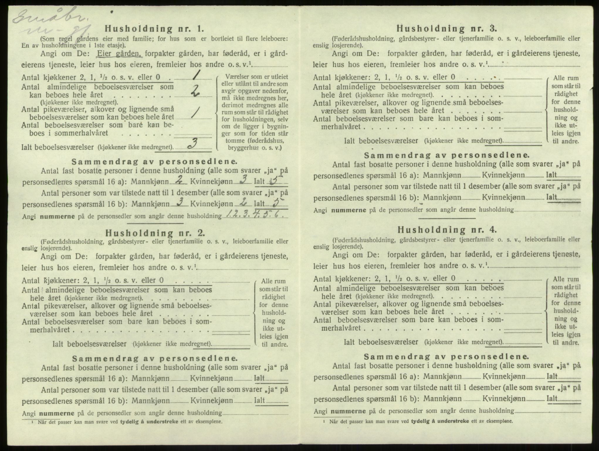 SAB, 1920 census for Bremanger, 1920, p. 975