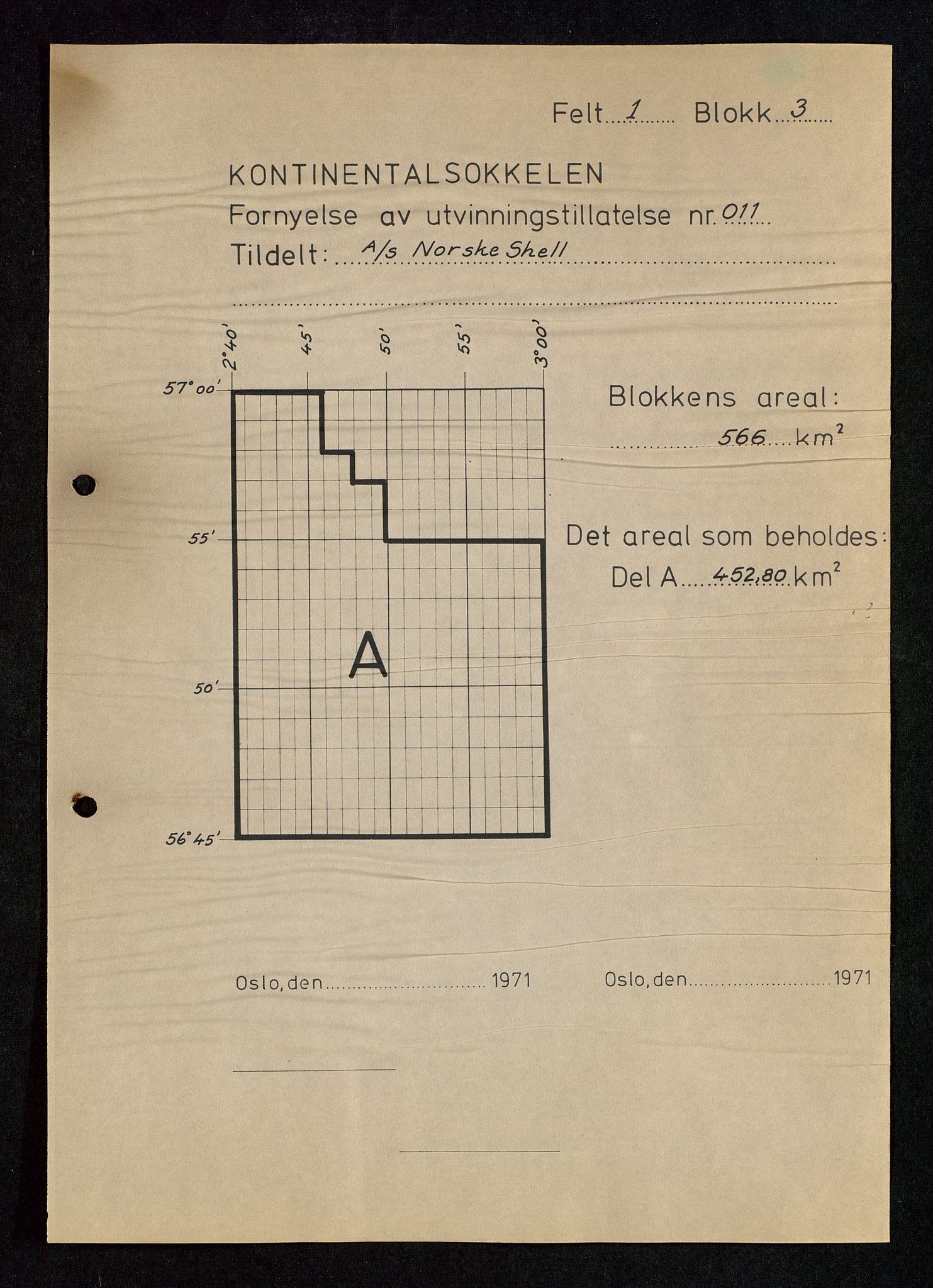 Industridepartementet, Oljekontoret, AV/SAST-A-101348/Da/L0004: Arkivnøkkel 711 - 712 Utvinningstillatelser, 1970-1971, p. 18