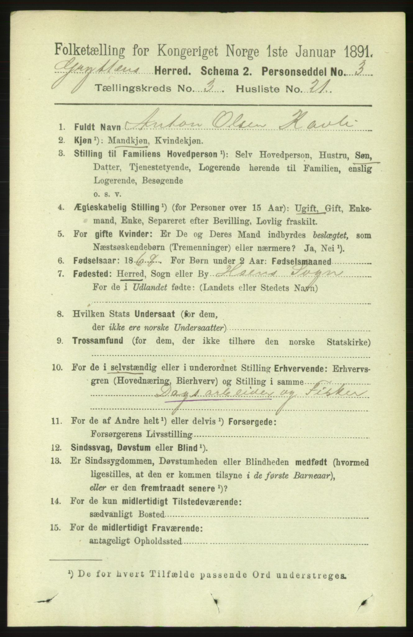 RA, 1891 census for 1539 Grytten, 1891, p. 1055