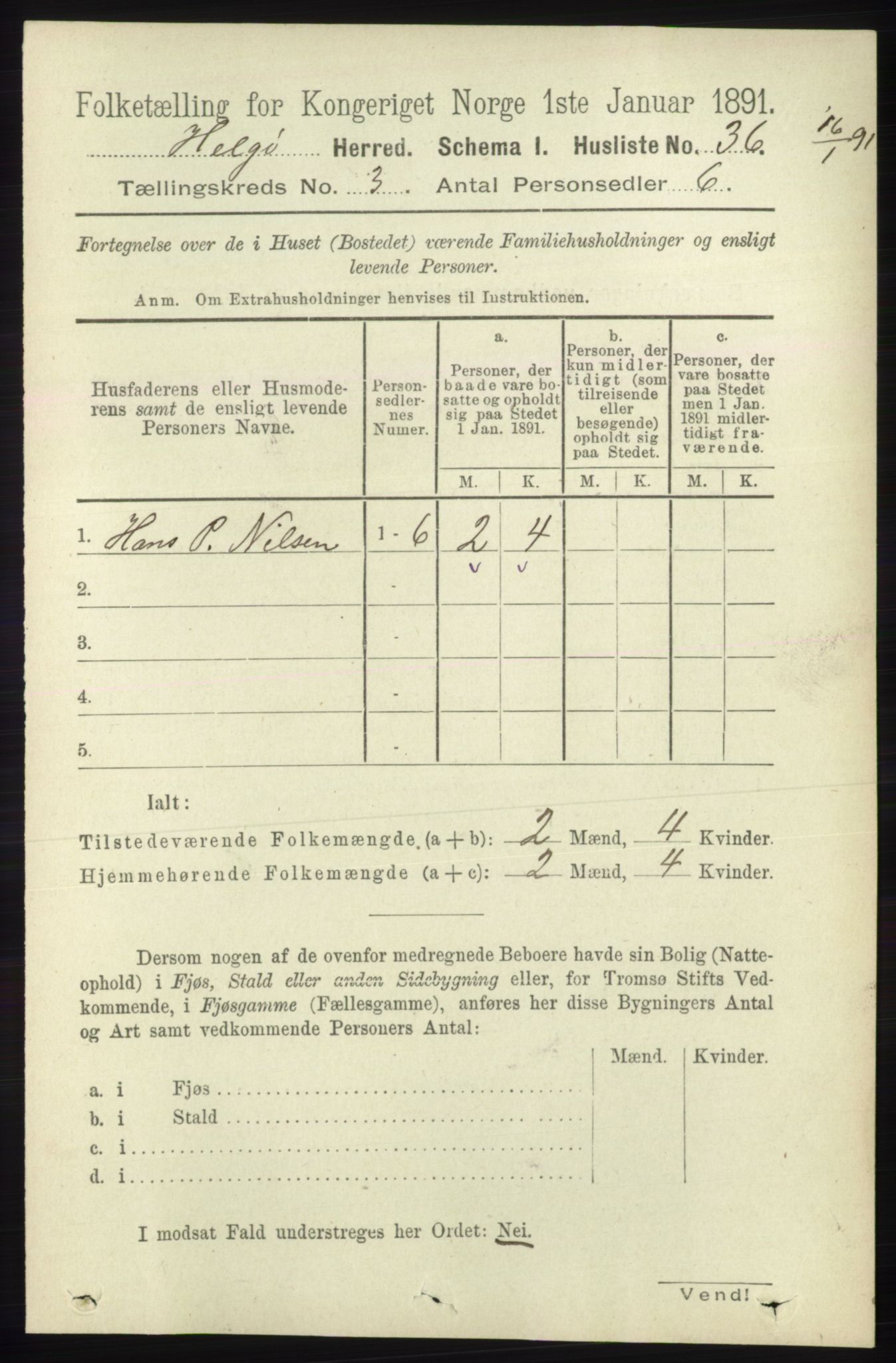 RA, 1891 census for 1935 Helgøy, 1891, p. 736