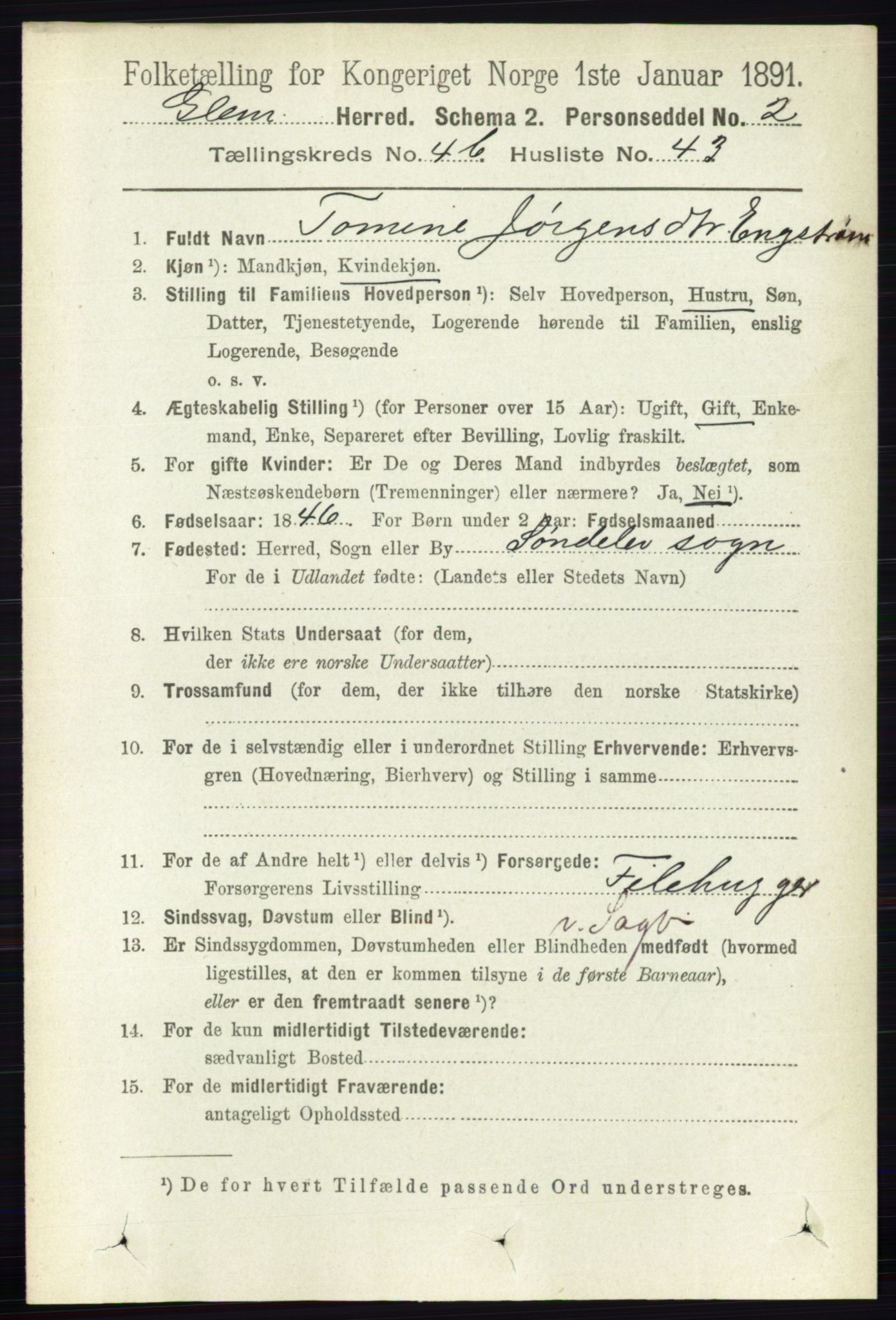RA, 1891 census for 0132 Glemmen, 1891, p. 5293