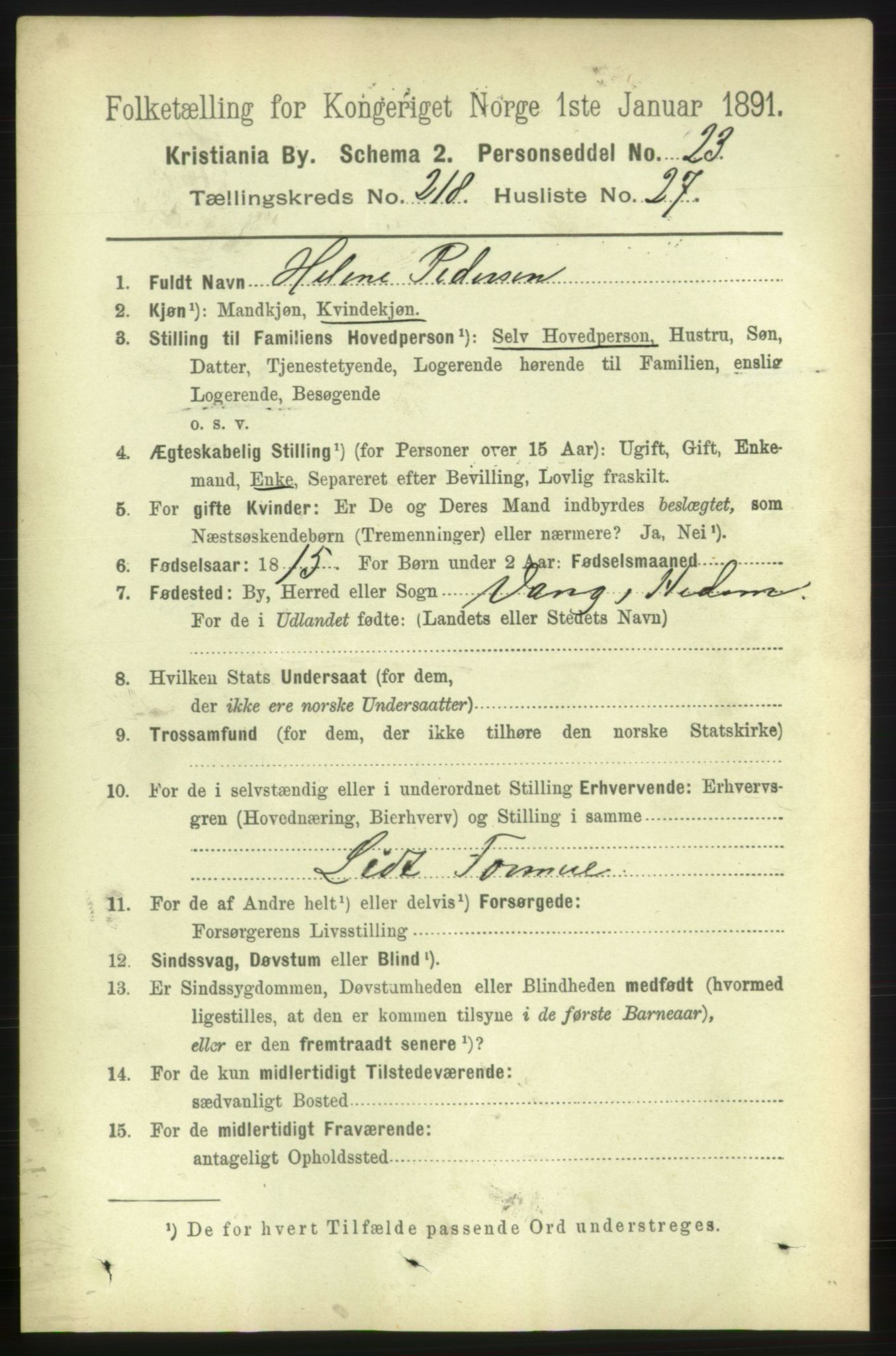 RA, 1891 census for 0301 Kristiania, 1891, p. 129712