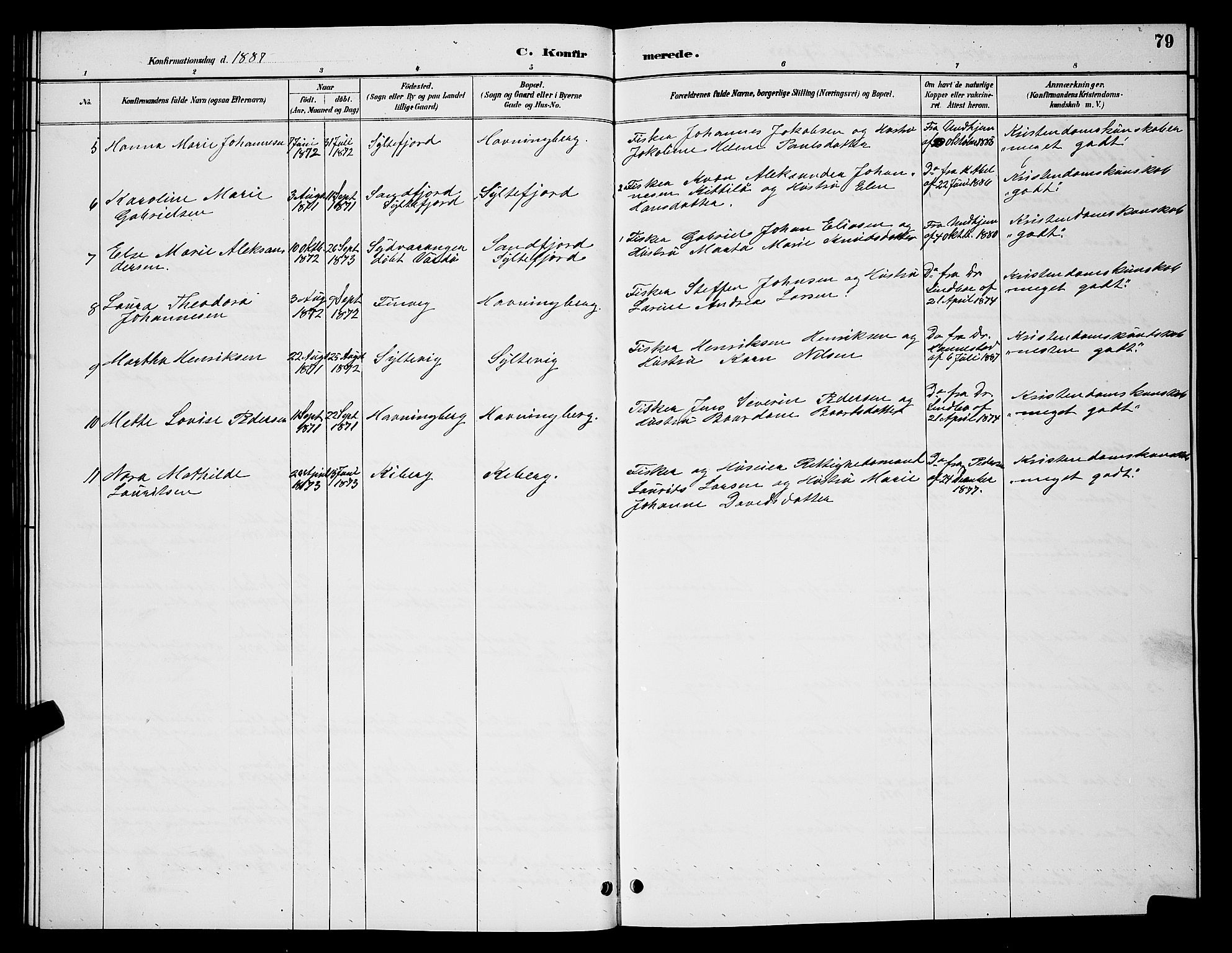 Vardø sokneprestkontor, SATØ/S-1332/H/Hb/L0007klokker: Parish register (copy) no. 7, 1887-1892, p. 79